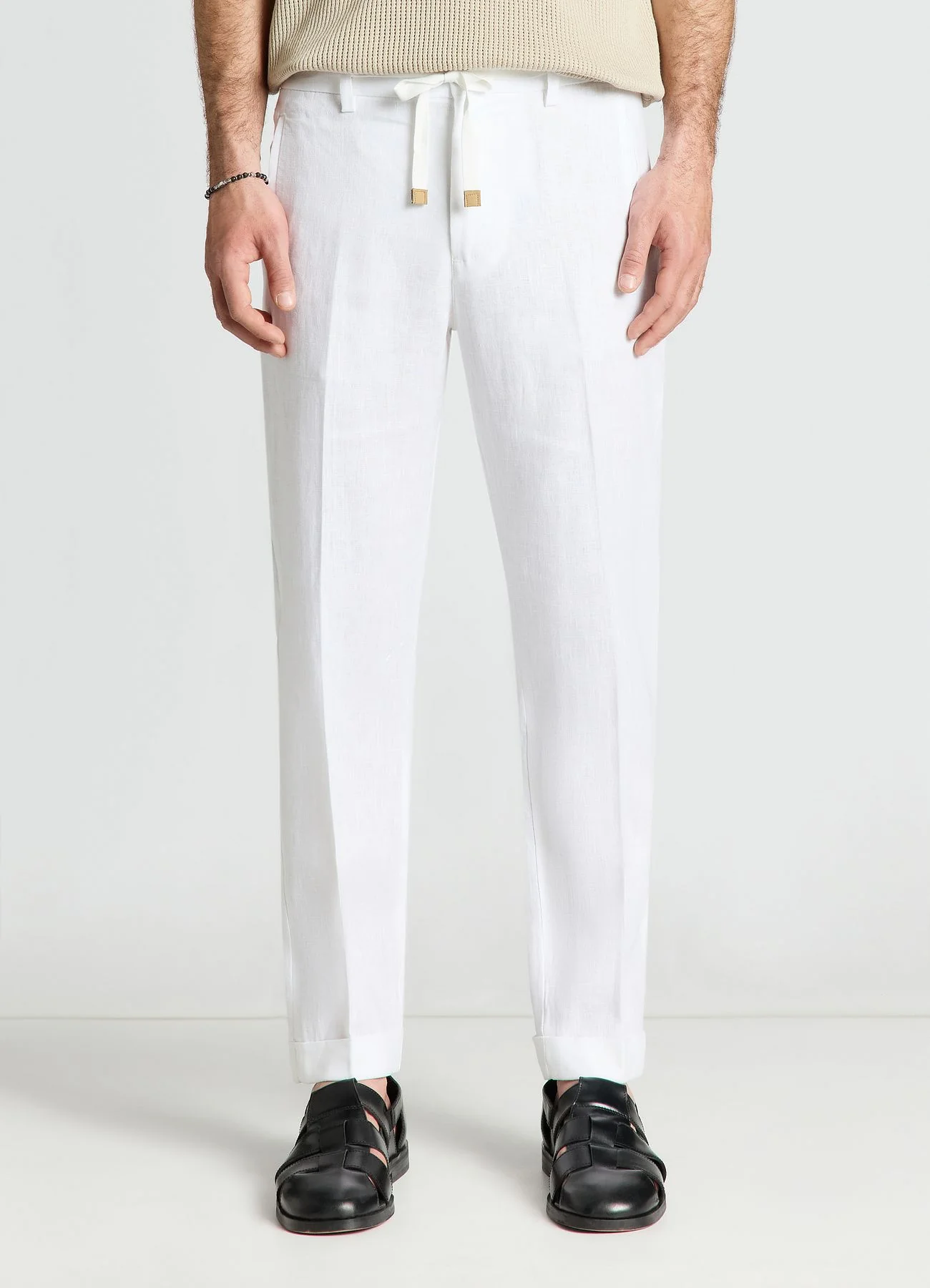 Pantaloni con coulisse in lino - Image 2