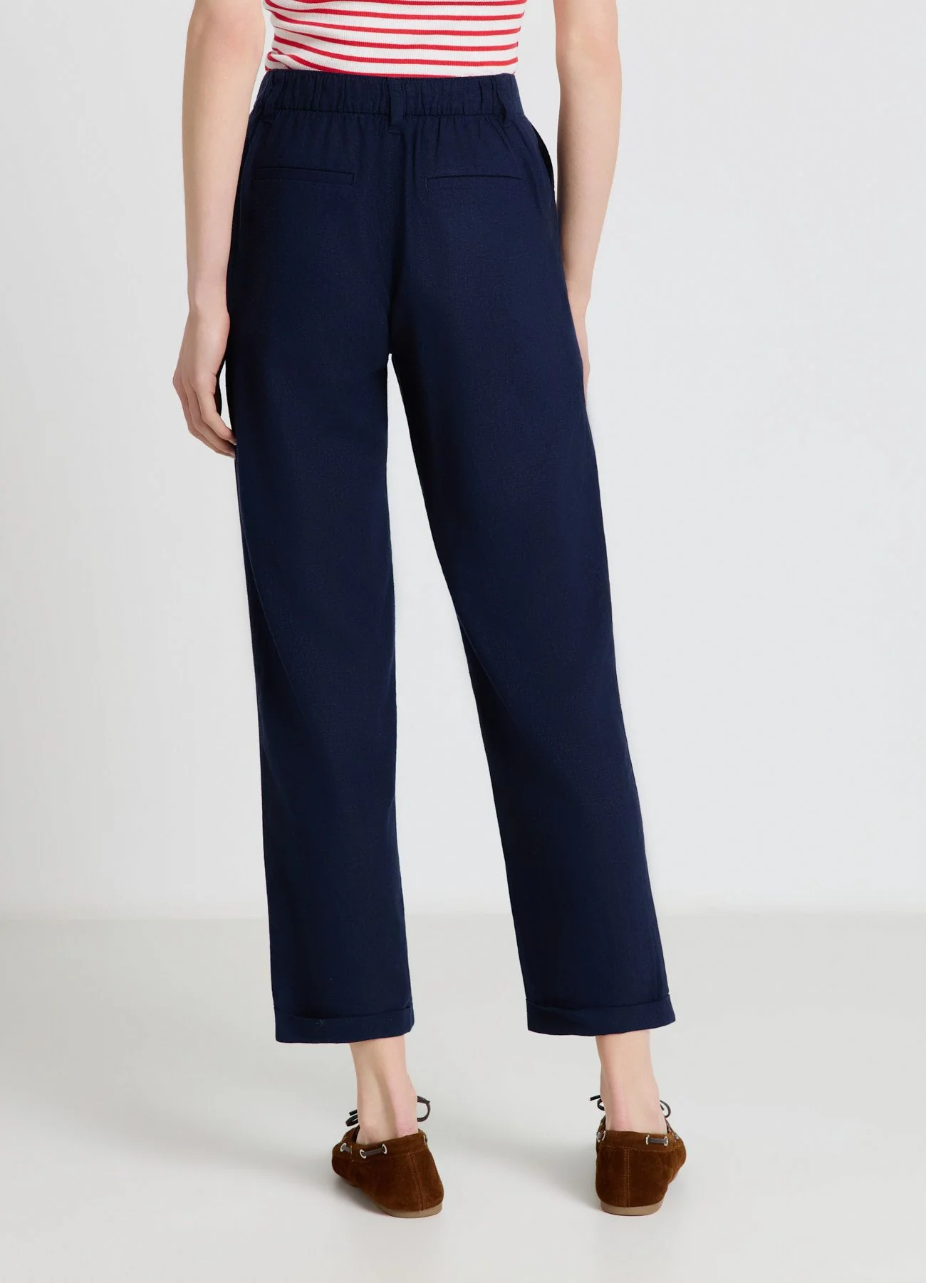Pantaloni con pince in misto lino - Image 2