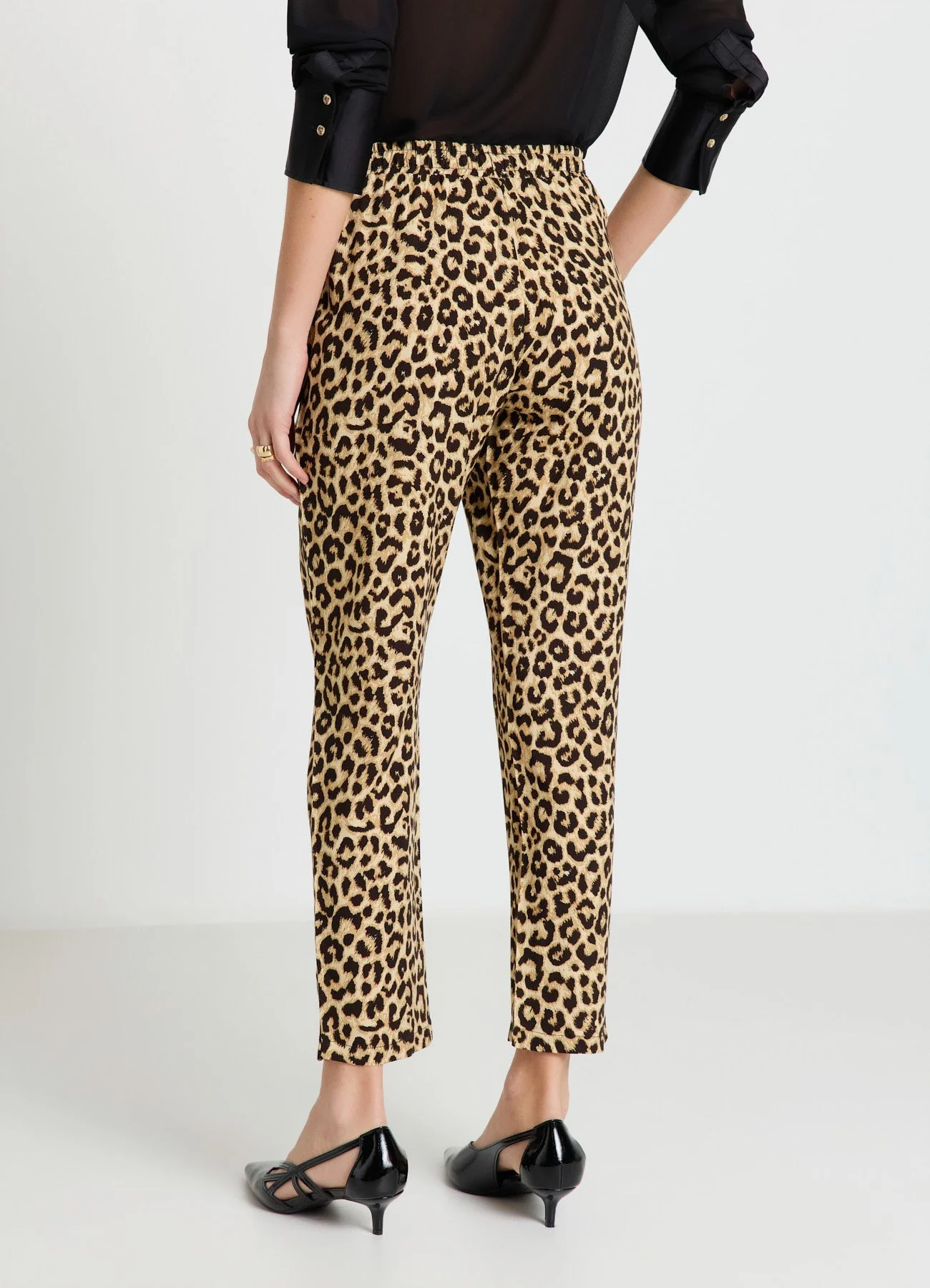 Pantaloni con stampa animalier e coulisse - Image 3