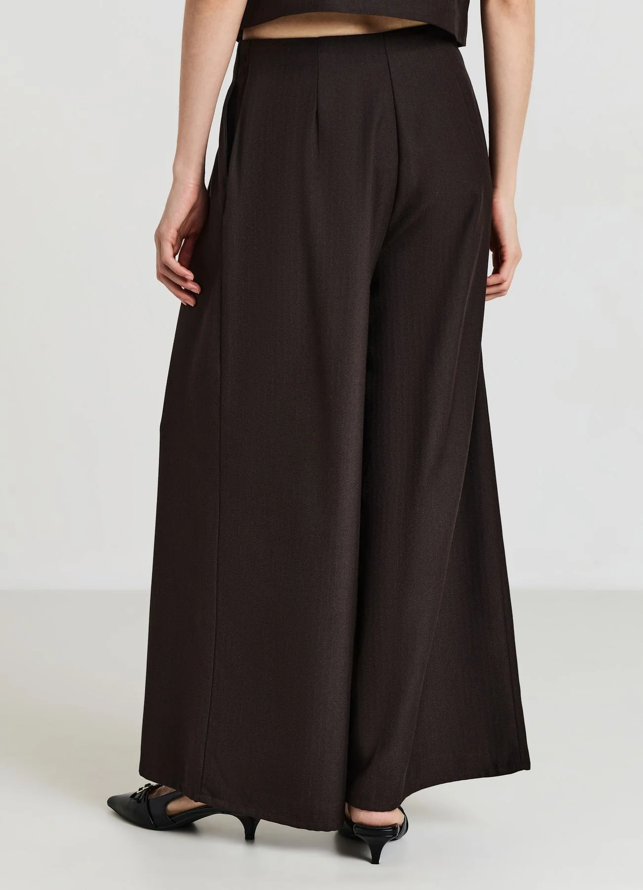 Pantaloni crop wide spinato - Image 3