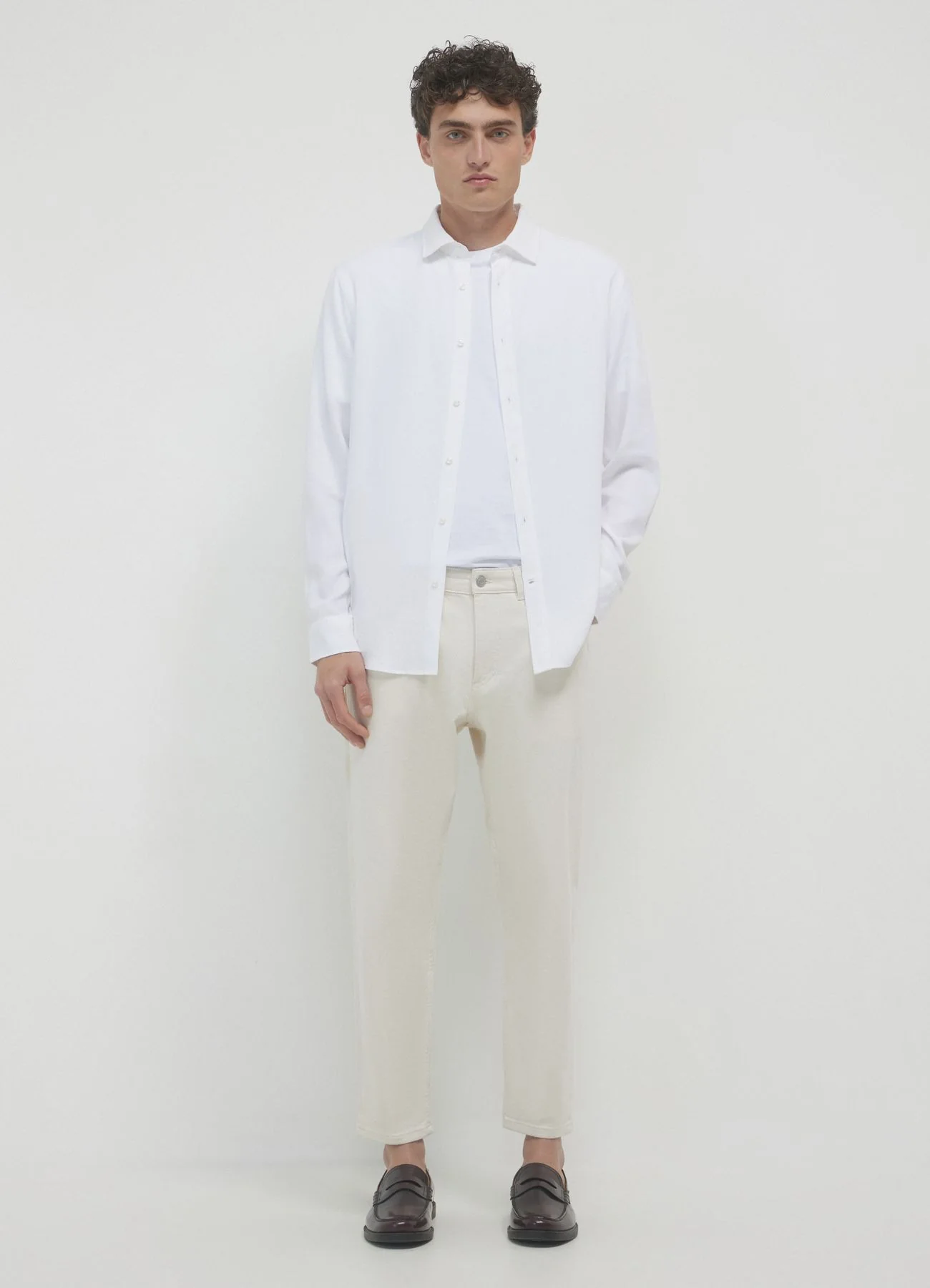 Pantaloni cropped in cotone