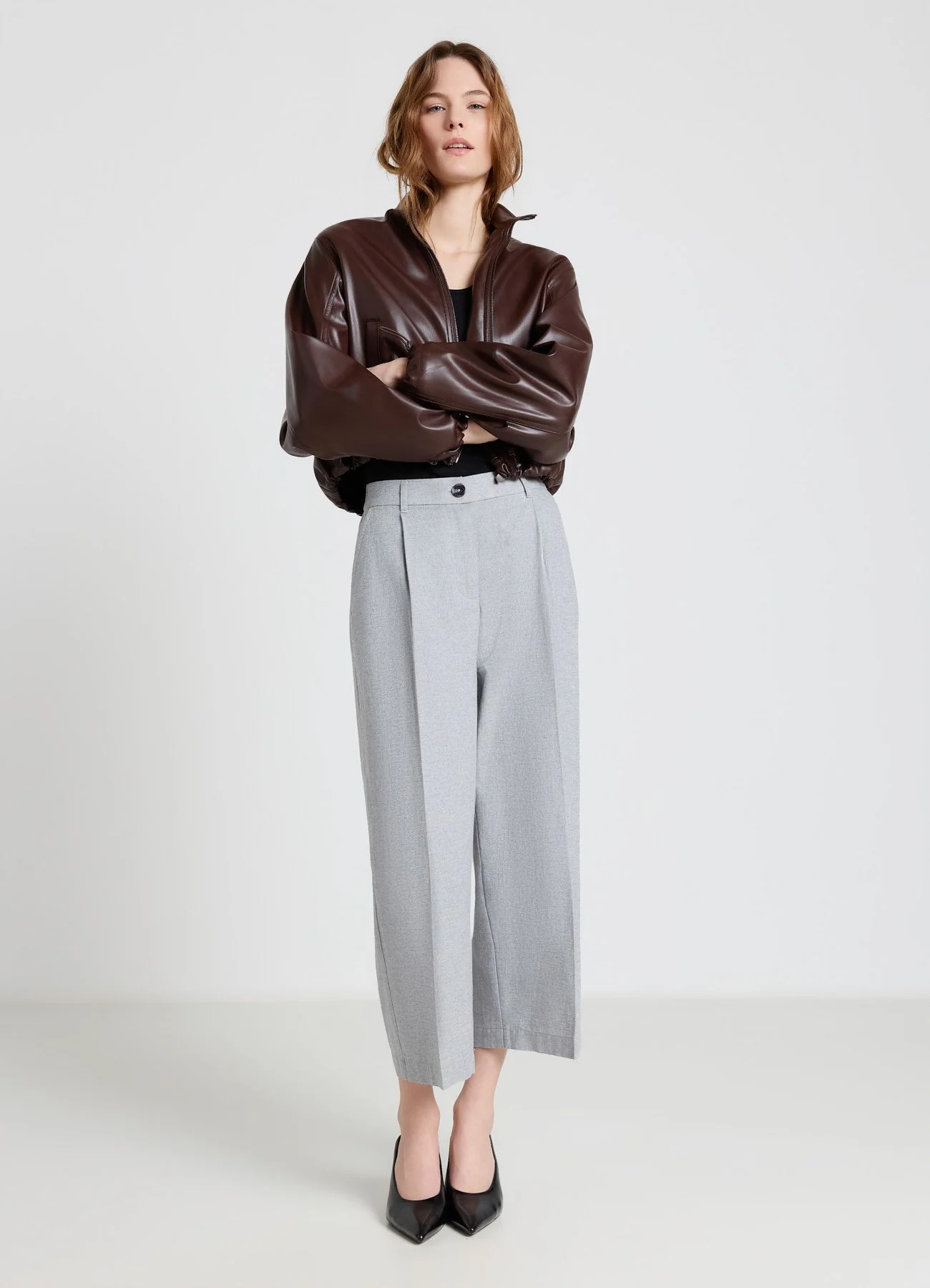 Pantaloni culotte con pinces - Image 3