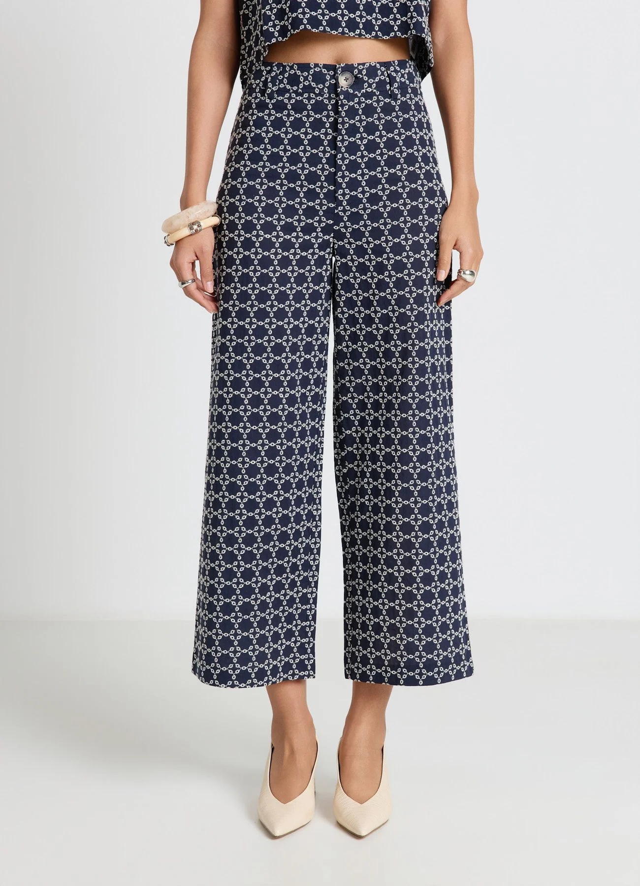 Pantaloni culotte con ricamo - Image 3