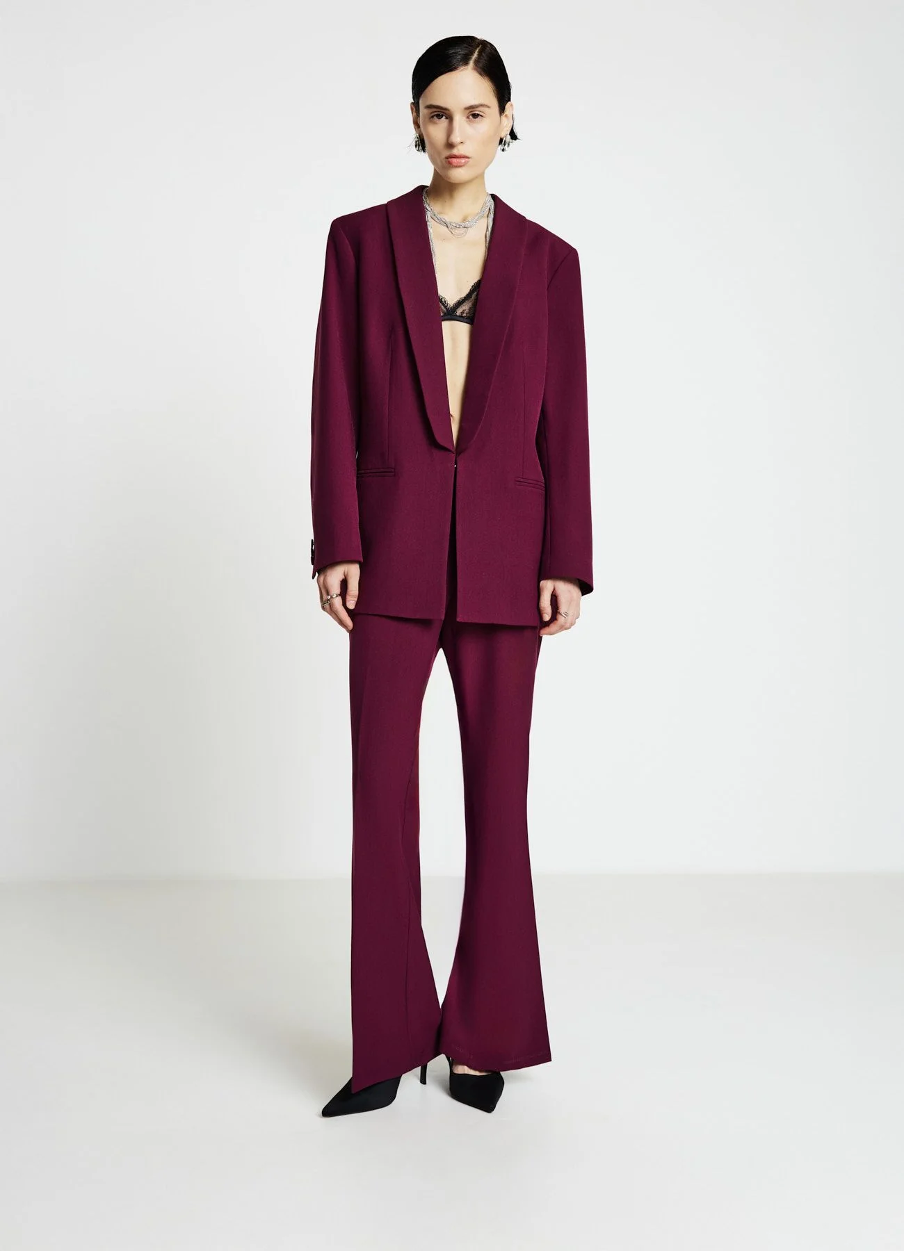 Pantaloni flare a vita alta