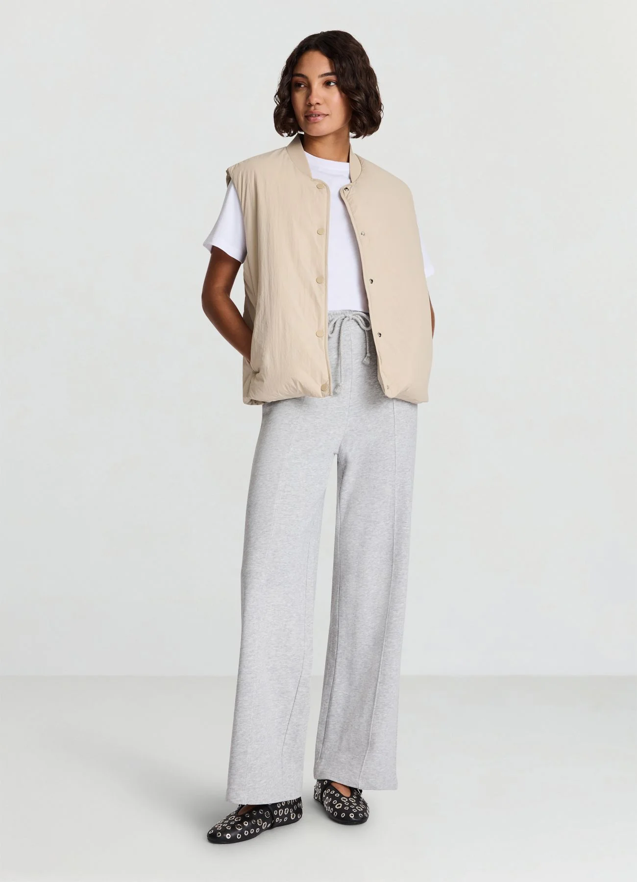 Pantaloni ginnici palazzo con nervature - Image 3