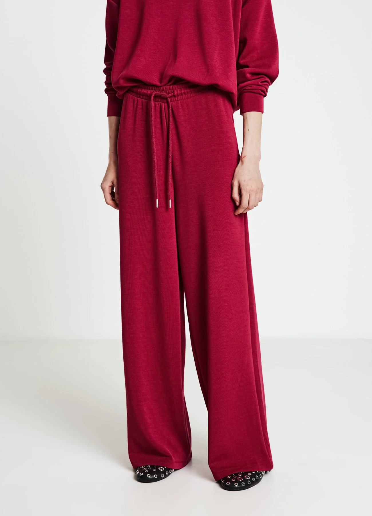 Pantaloni ginnici palazzo tinta unita