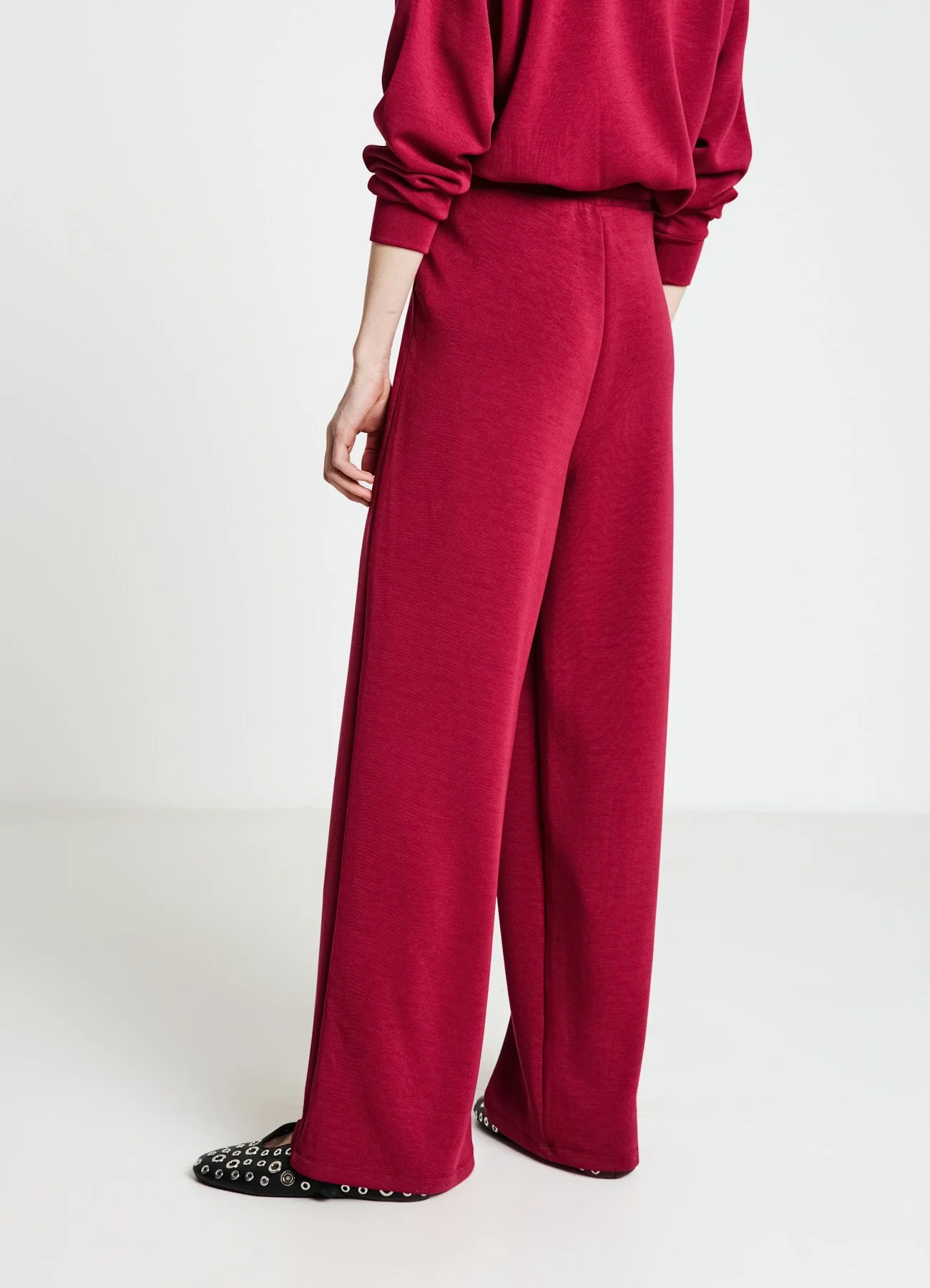Pantaloni ginnici palazzo tinta unita - Image 2