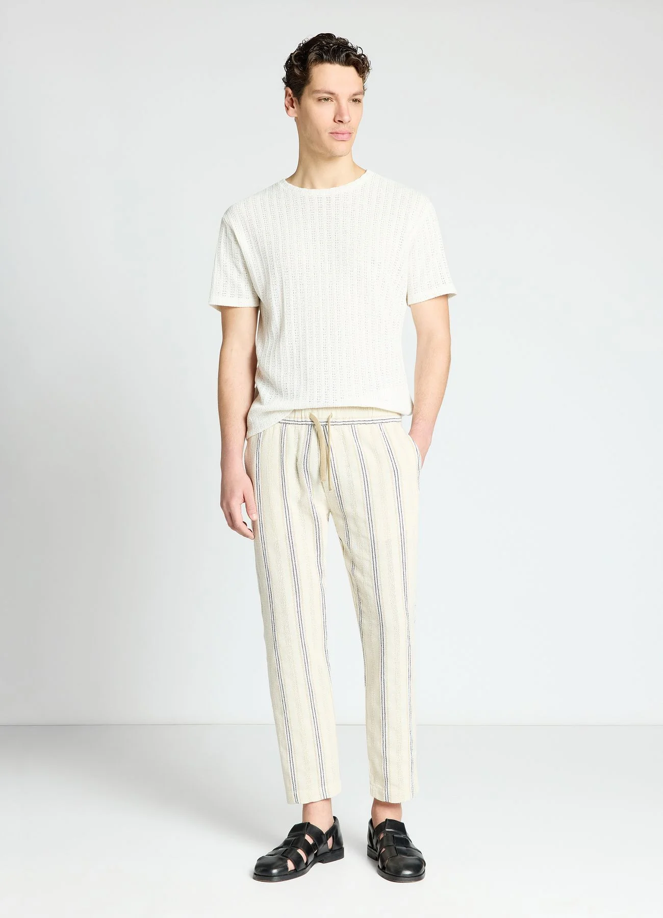 Pantaloni jogger a righe con coulisse