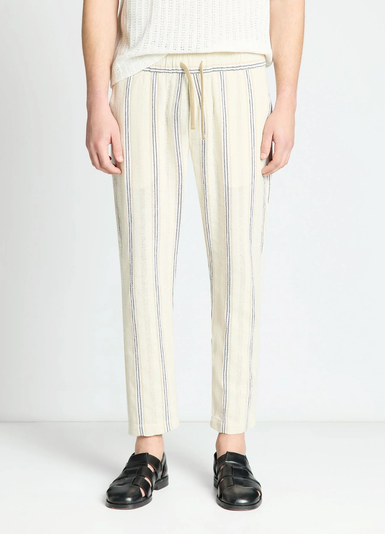 Pantaloni jogger a righe con coulisse - Image 3
