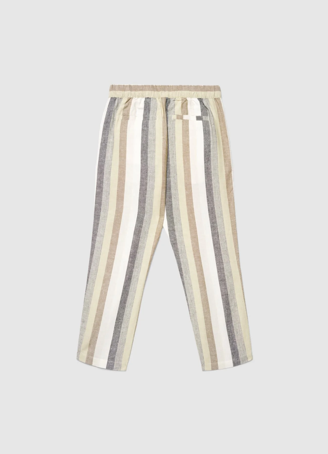 Pantaloni jogger a righe misto lino - Image 4