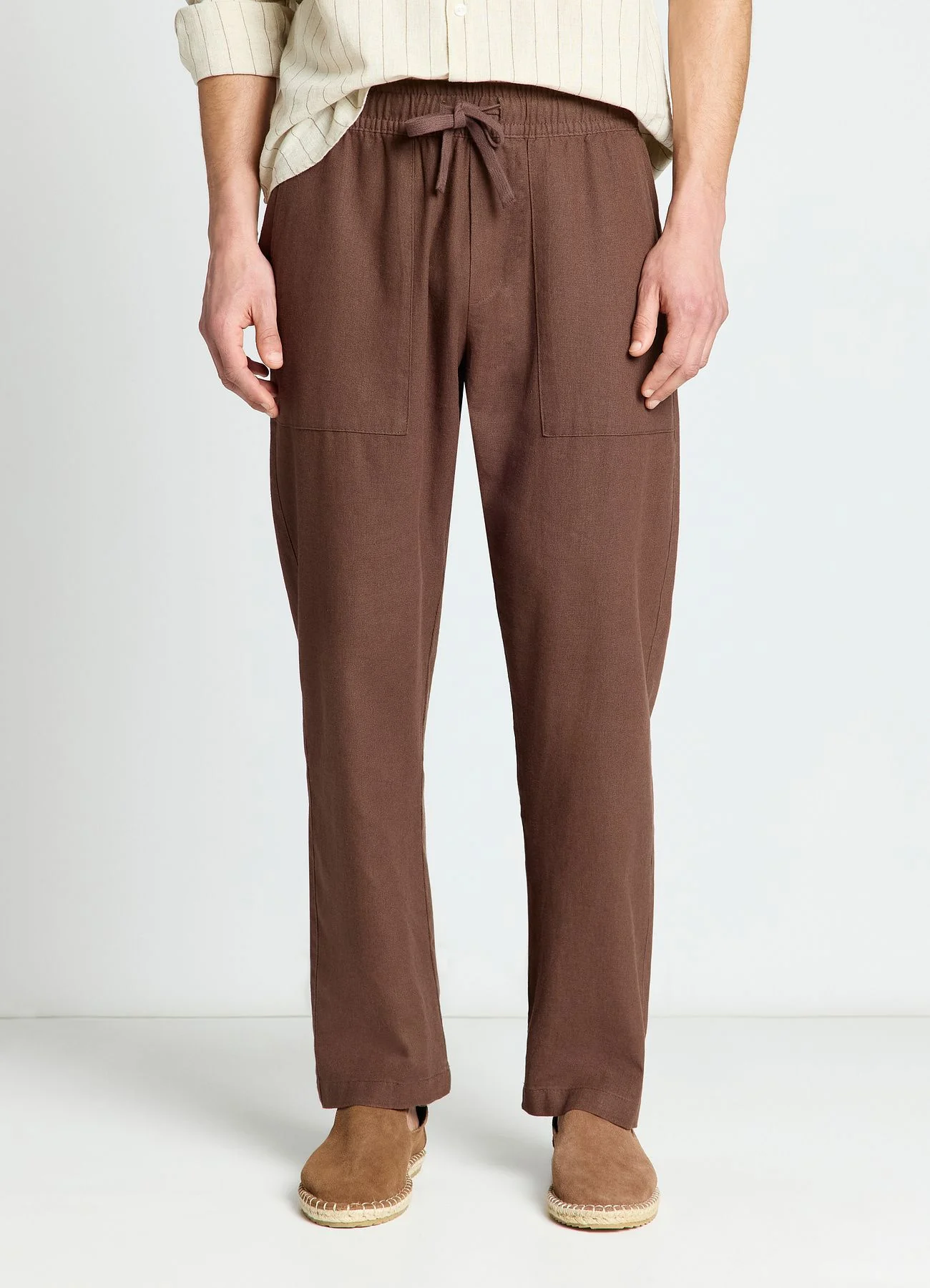 Pantaloni jogger in misto lino - Image 2