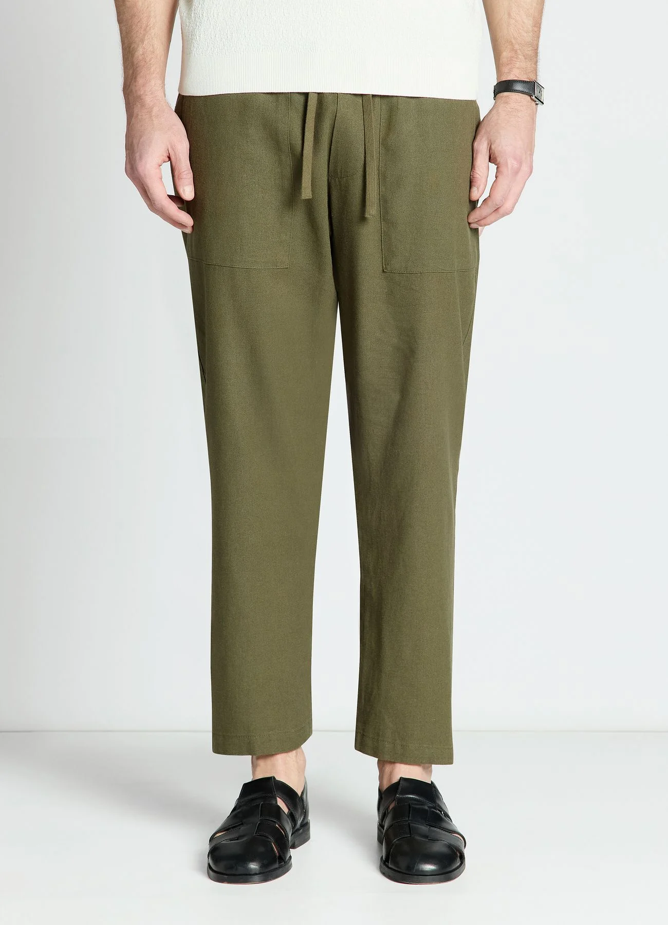 Pantaloni jogger in misto lino