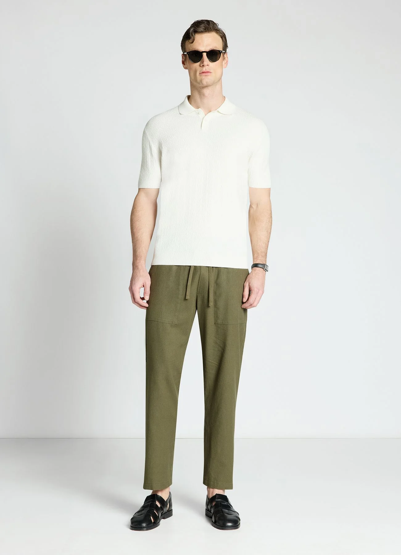 Pantaloni jogger in misto lino - Image 2