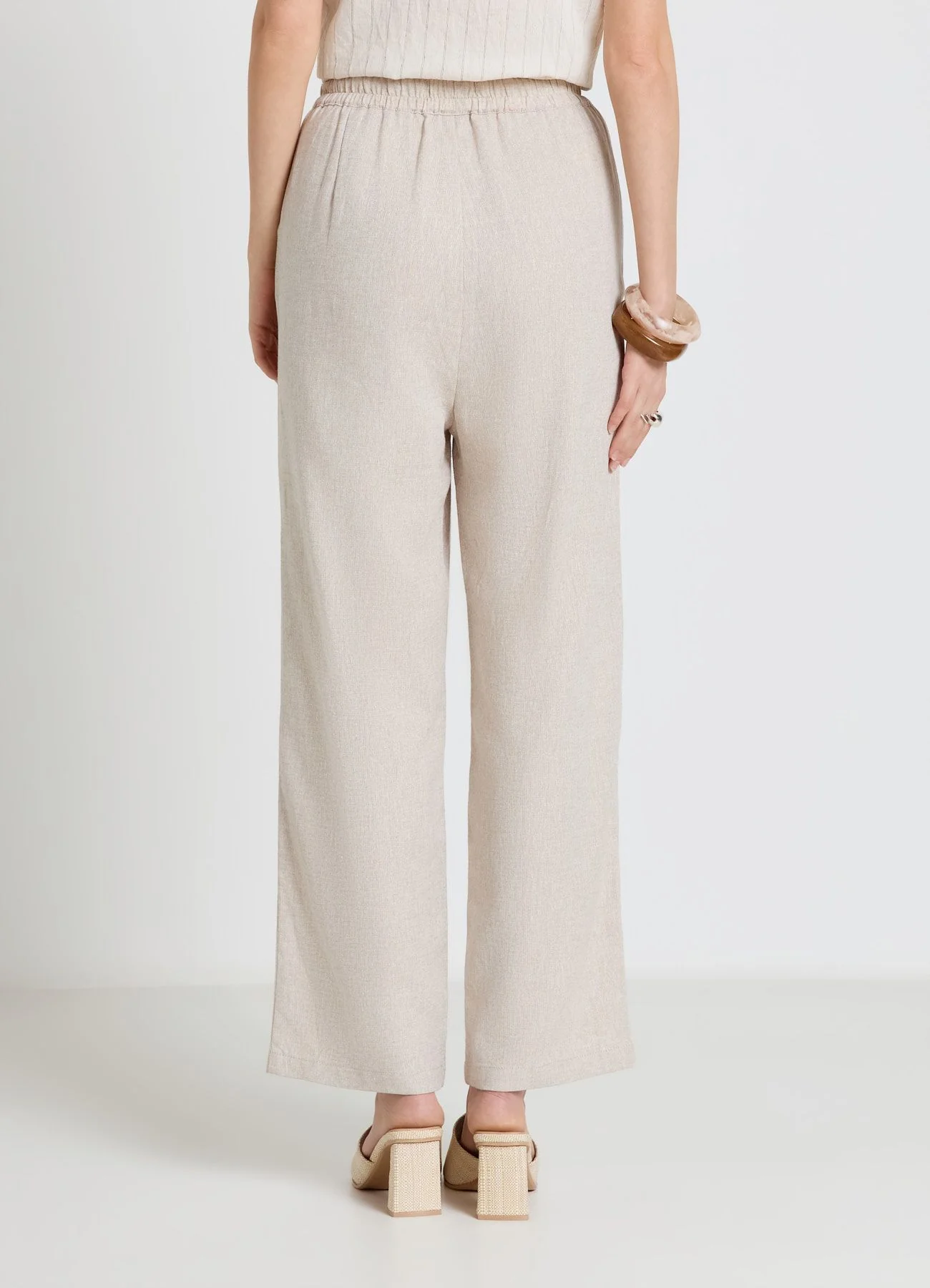 Pantaloni jogger misto lino - Image 3