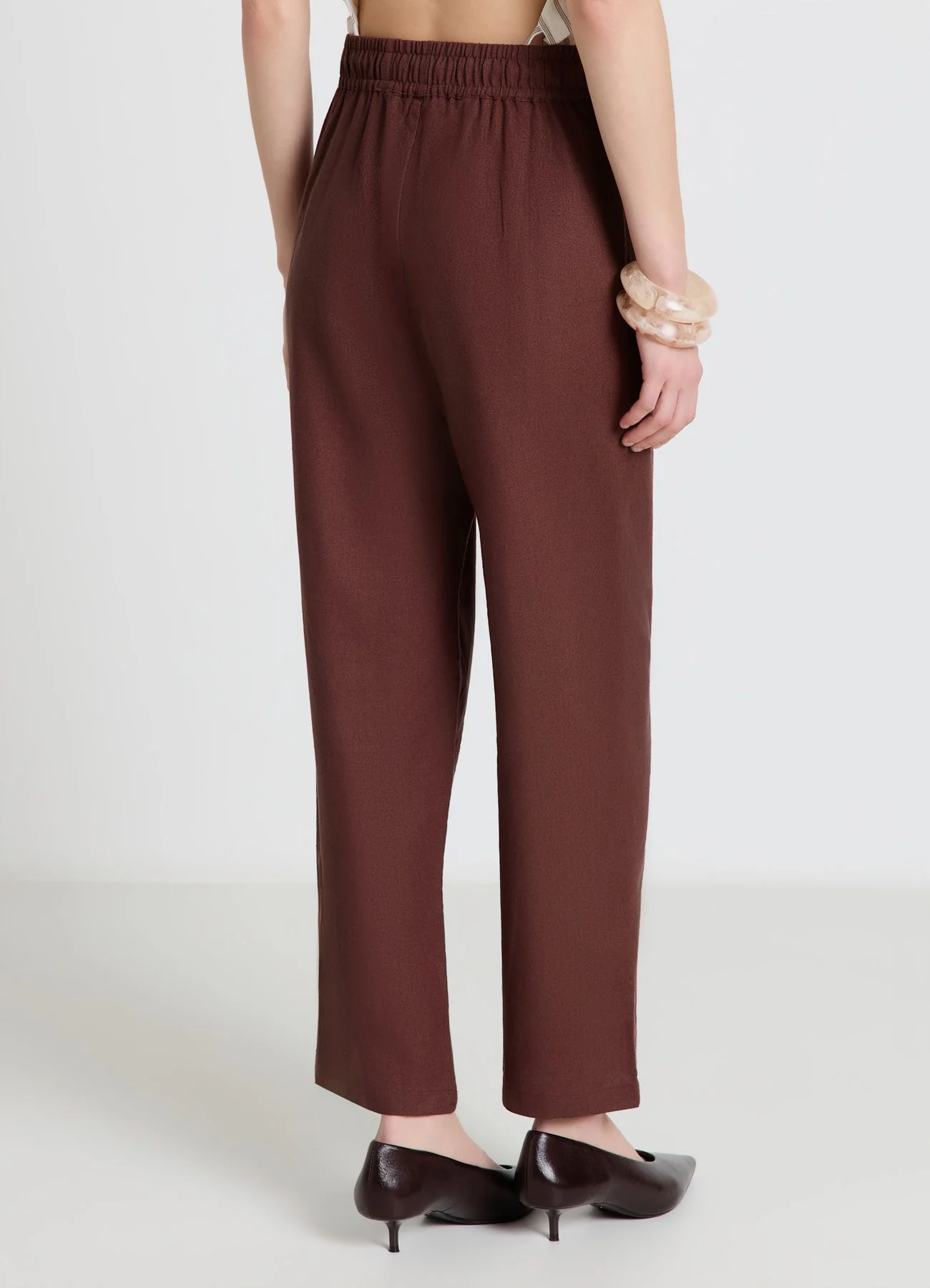 Pantaloni jogger misto lino