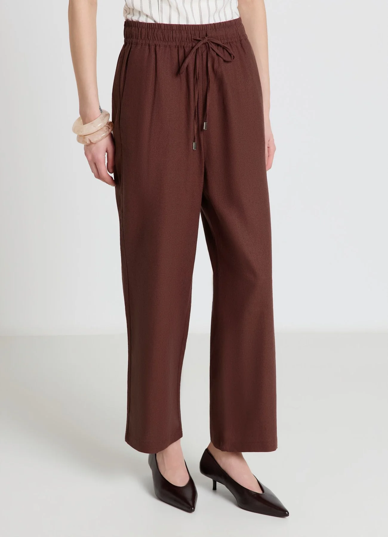 Pantaloni jogger misto lino - Image 2