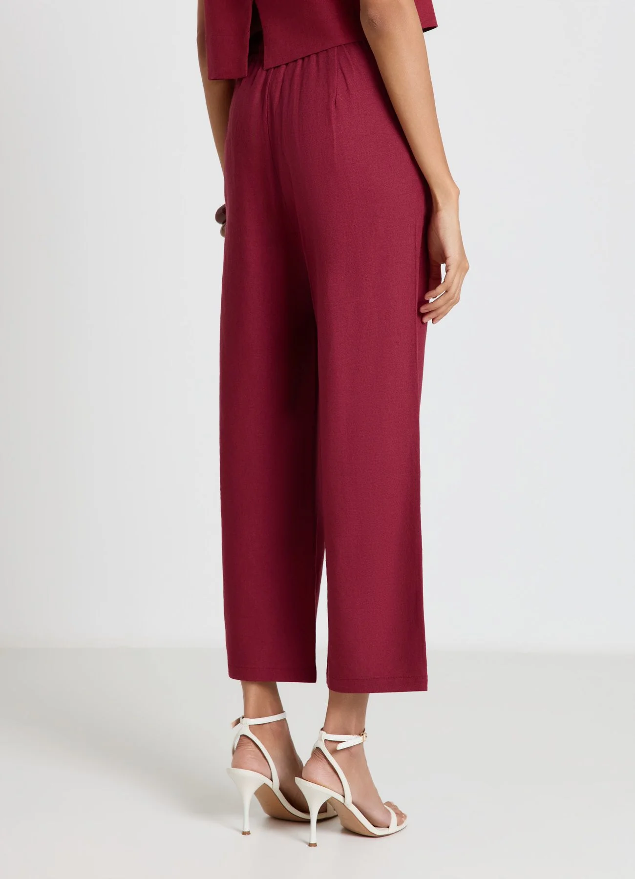 Pantaloni jogger misto lino - Image 2