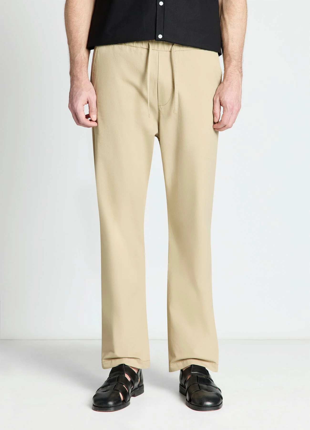 Pantaloni jogger wide leg a tinta unita con coulisse - Image 3