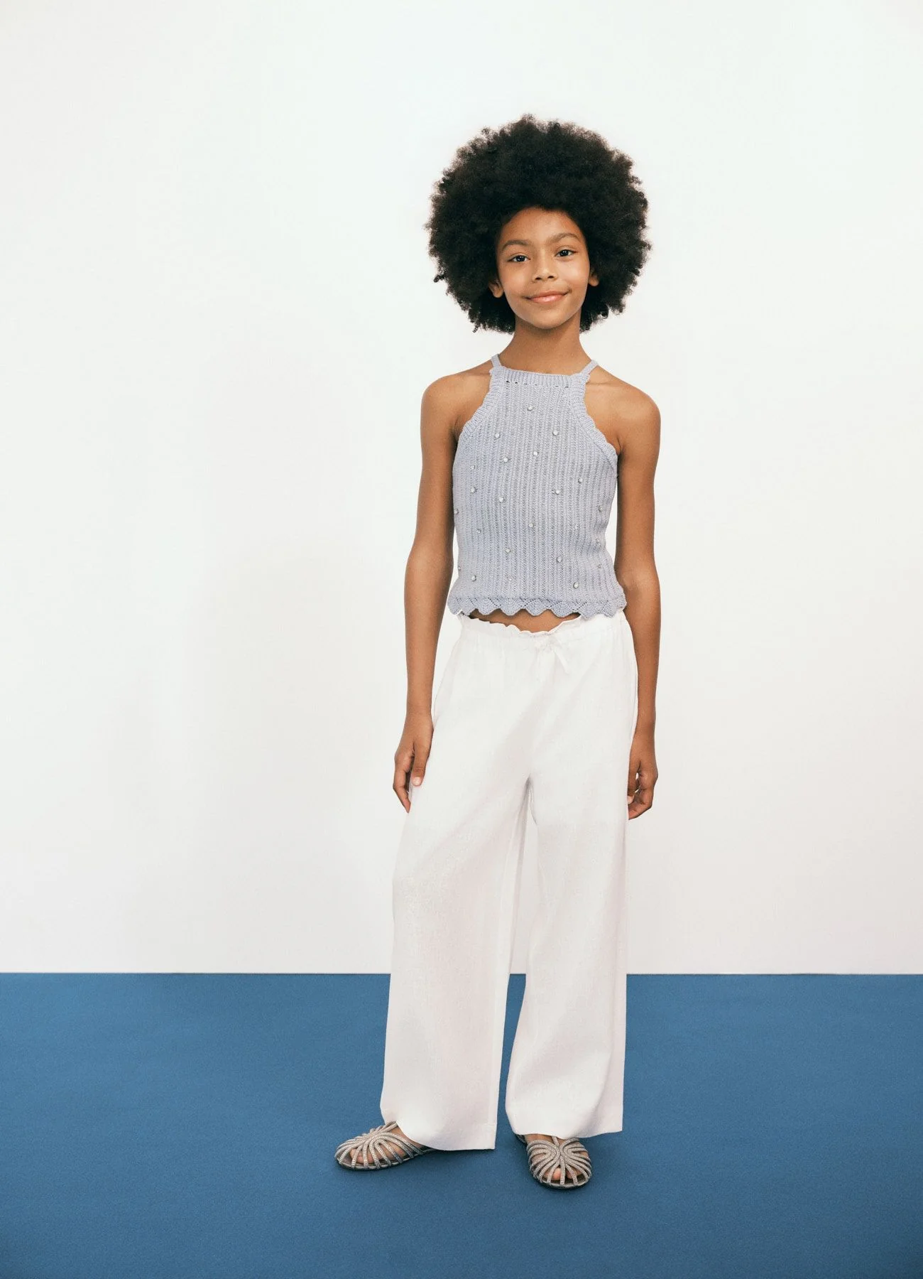 Pantaloni lunghi con vita elasticizzata e coulisse - Image 4
