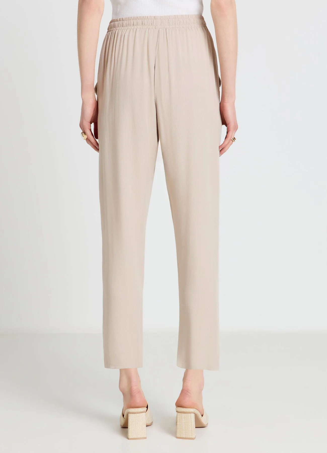 Pantaloni lunghi con vita elasticizzata e coulisse - Image 3