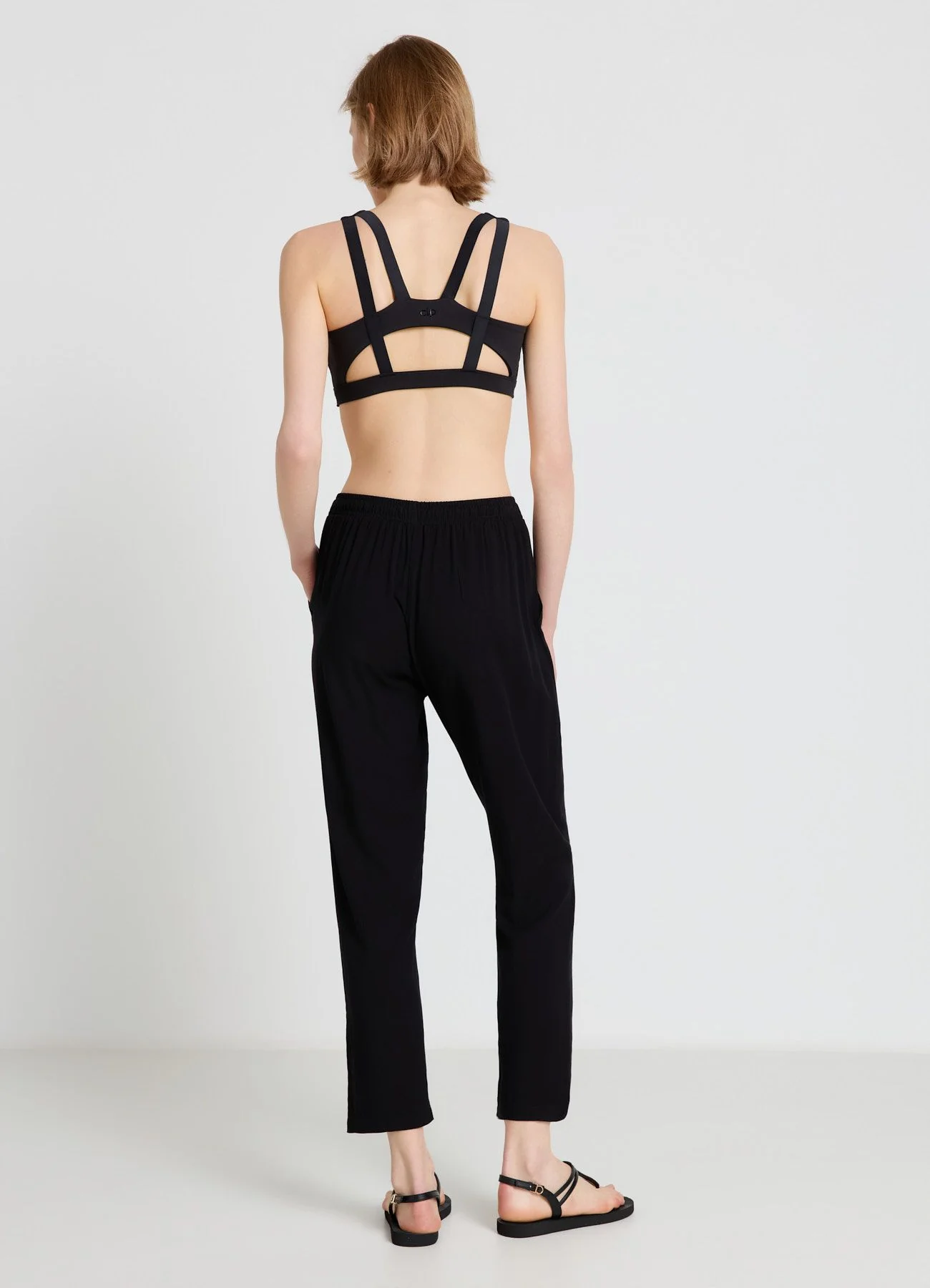 Pantaloni lunghi con vita elasticizzata e coulisse - Image 2