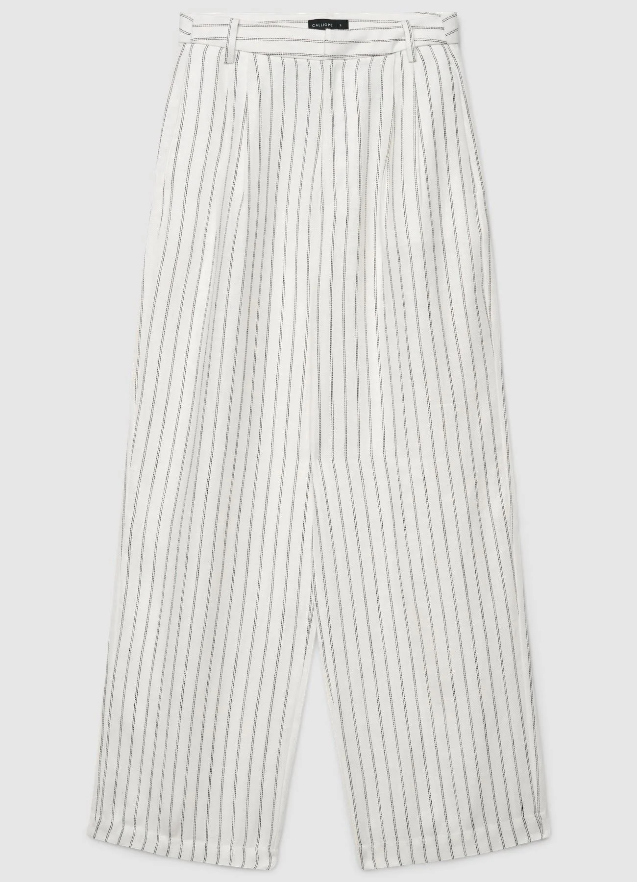 Pantaloni palazzo a righe in lino - Image 6