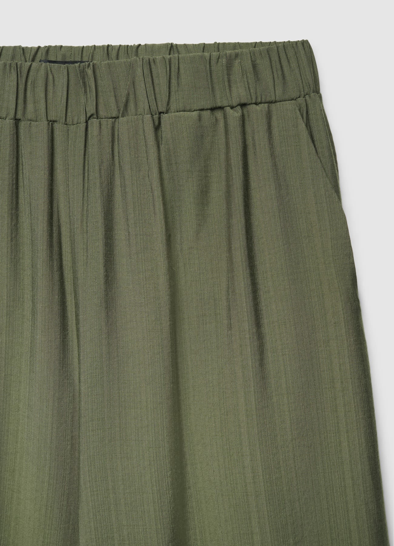Pantaloni palazzo a tinta unita con elastico in vita - Image 5