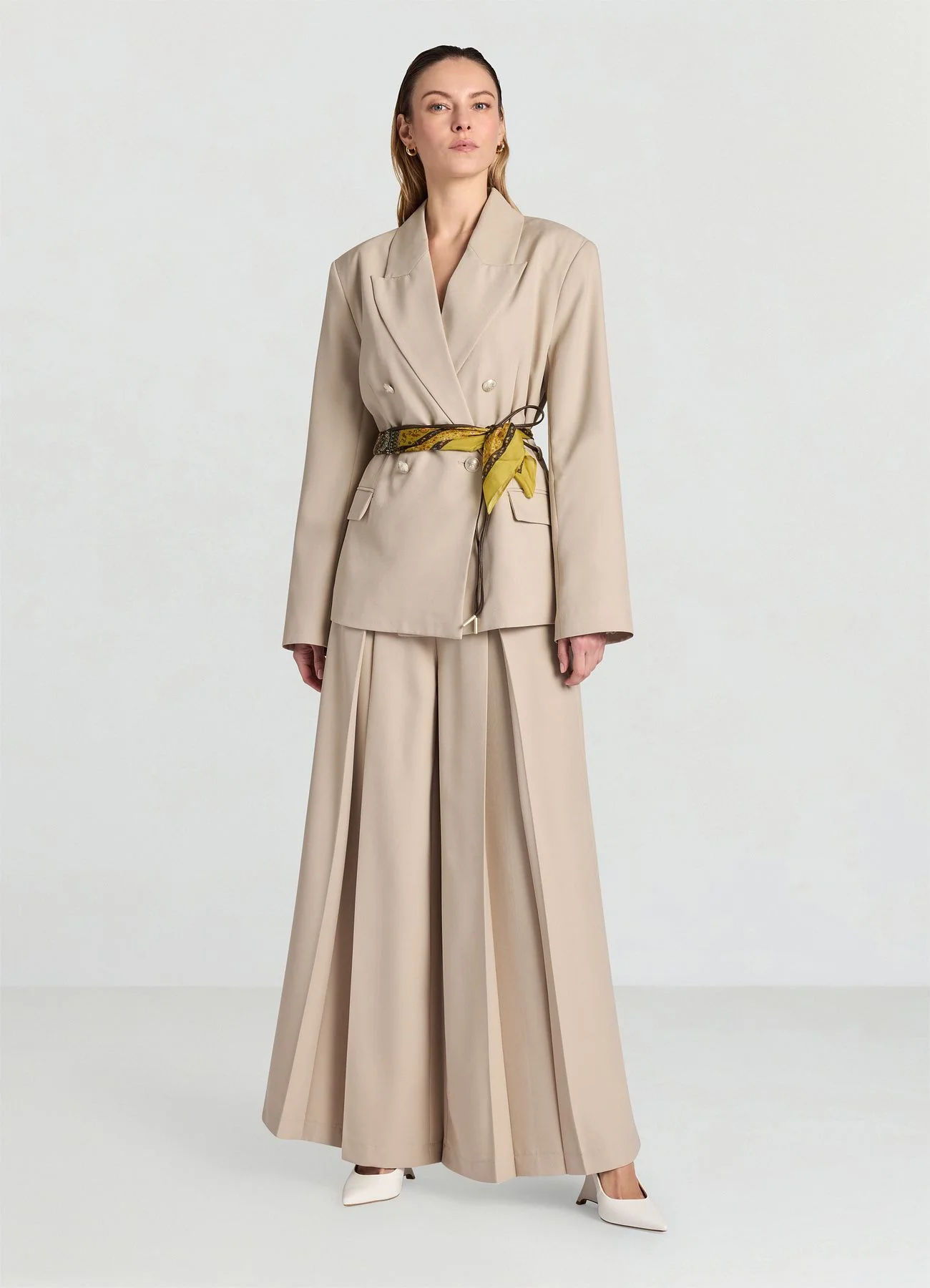 Pantaloni palazzo ampi con pieghe - Image 2
