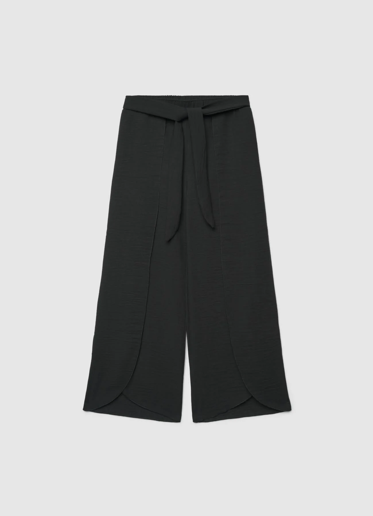 Pantaloni palazzo con cintura e vita elasticizzata