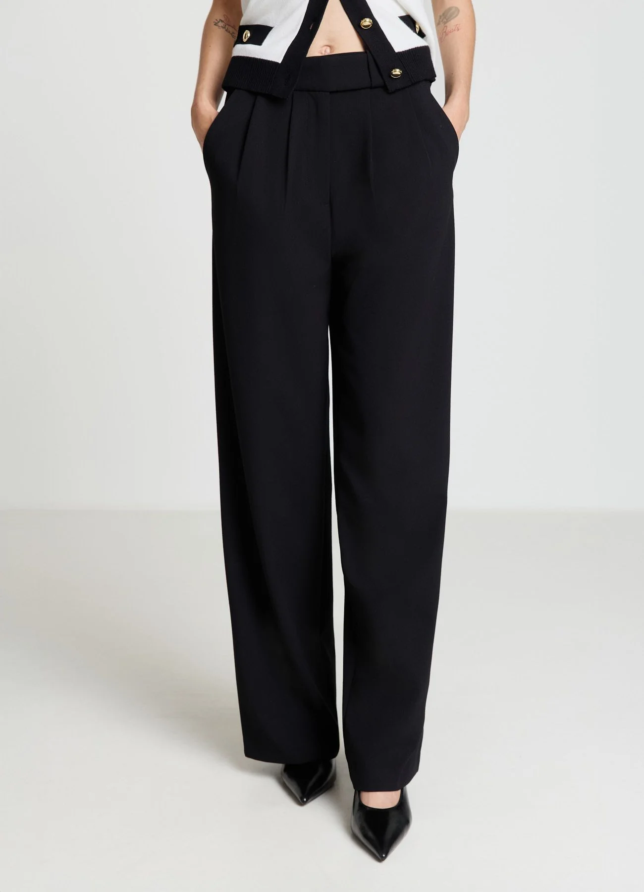 Pantaloni palazzo con doppia piega - Image 2