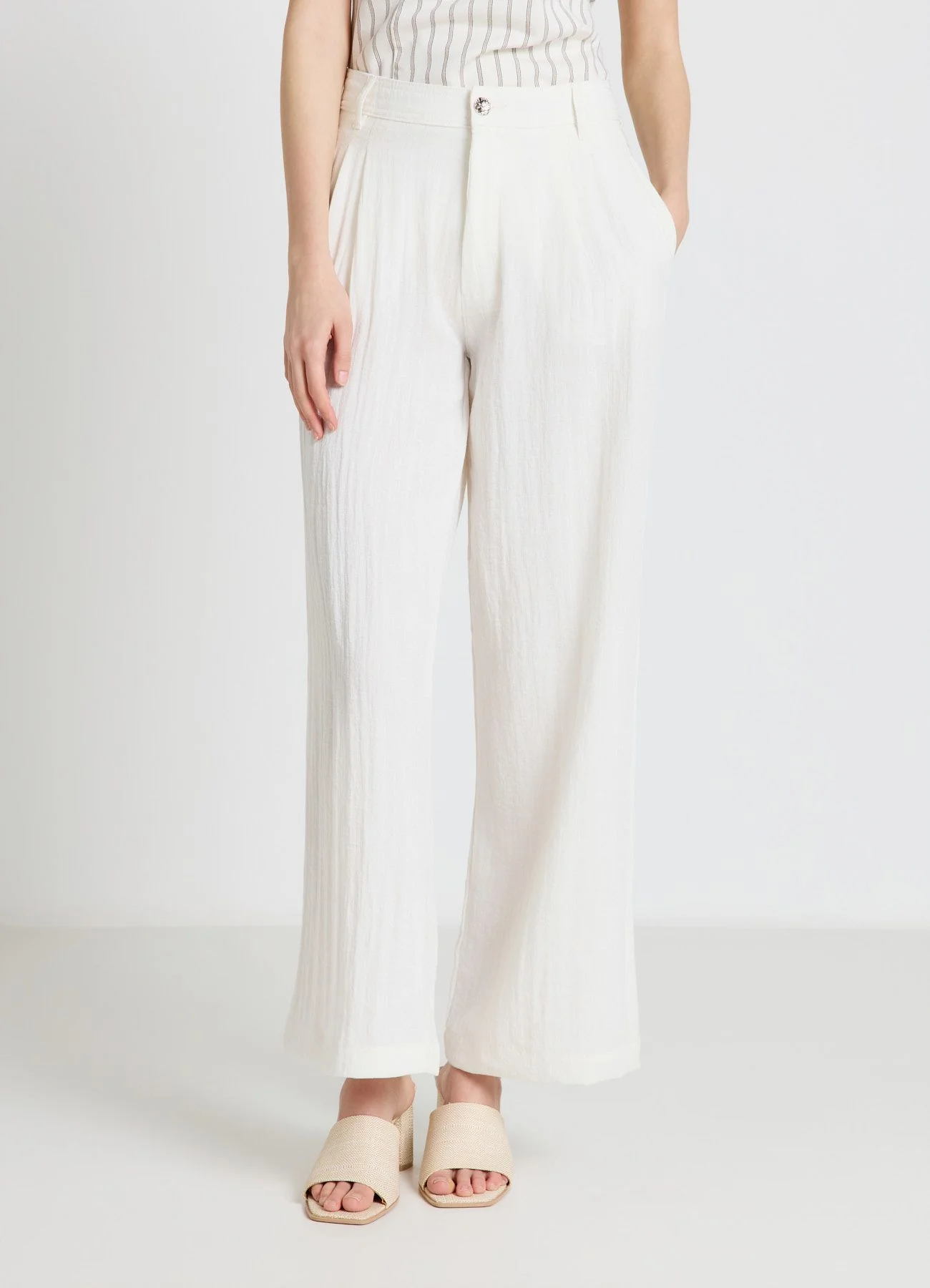 Pantaloni palazzo con doppie pinces - Image 2