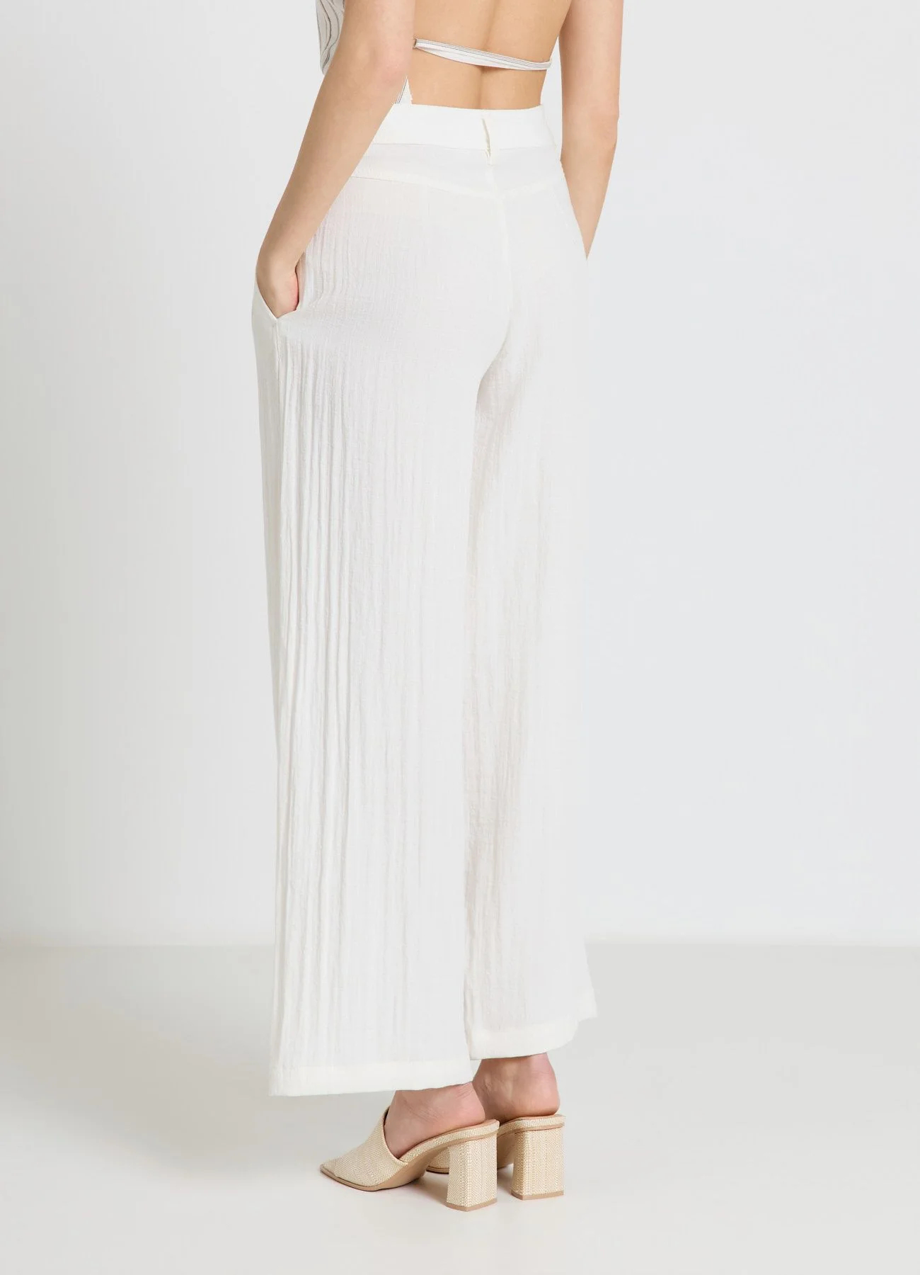 Pantaloni palazzo con doppie pinces - Image 3