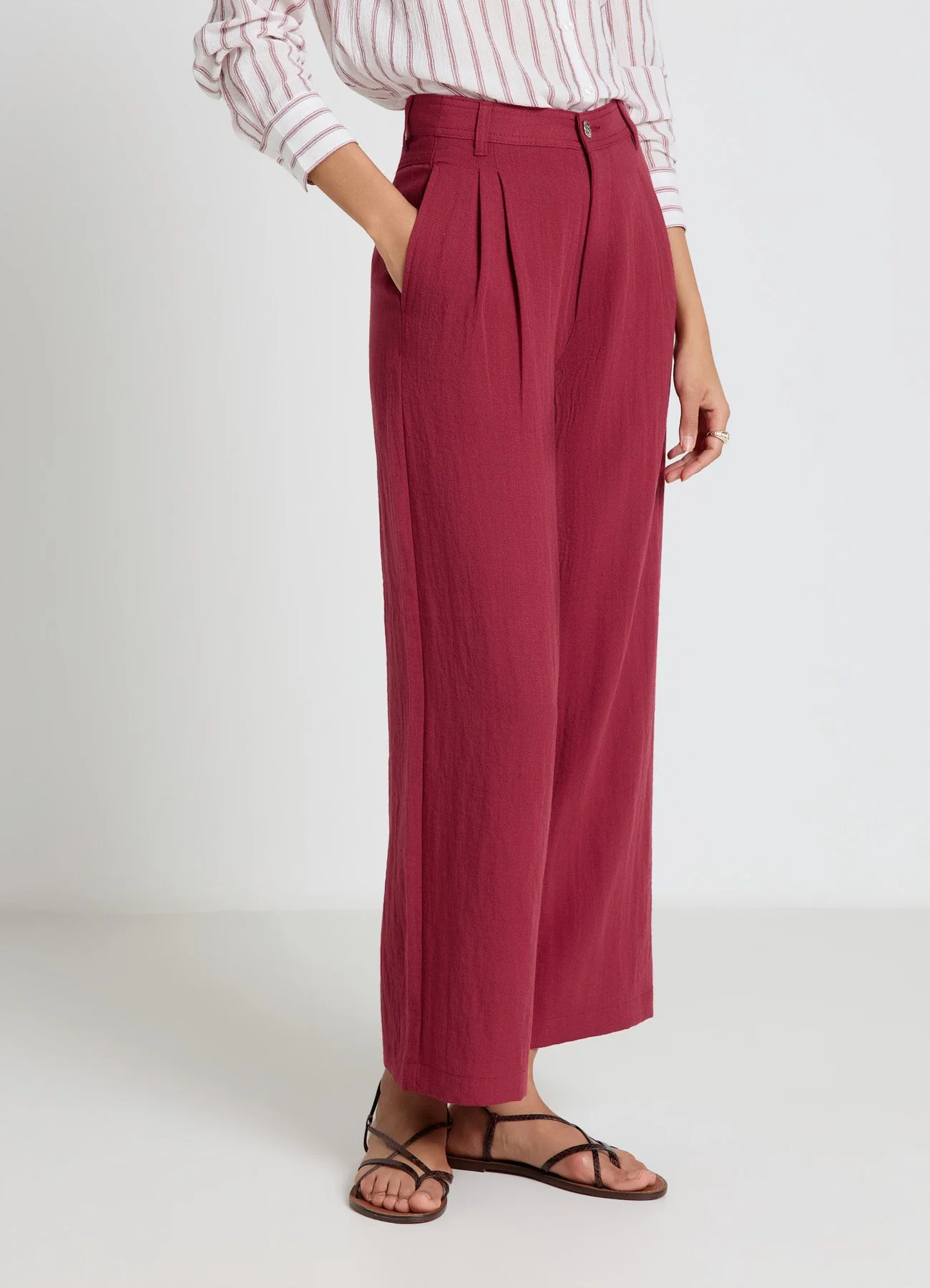 Pantaloni palazzo con doppie pinces - Image 2