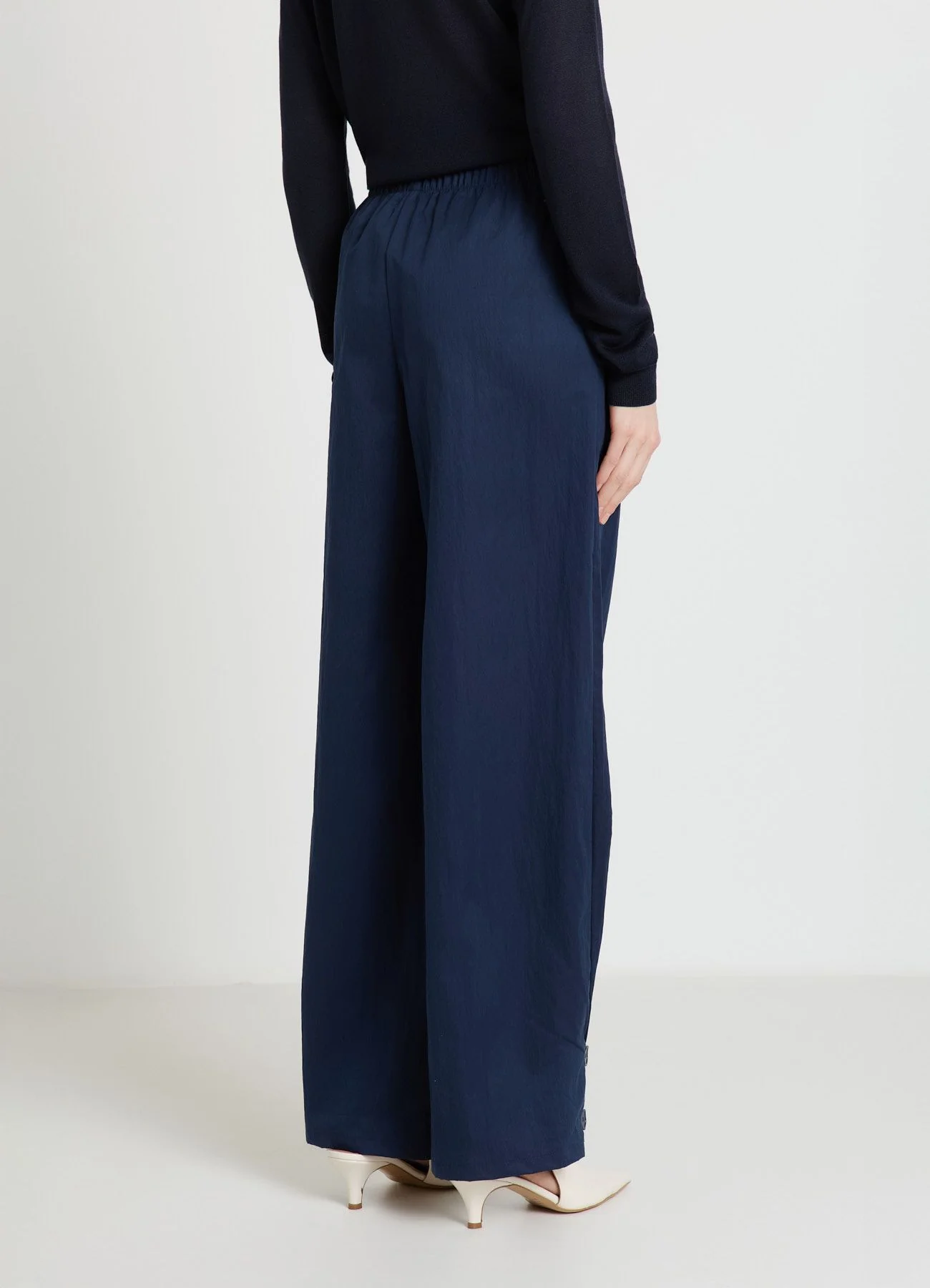 Pantaloni palazzo con elastico in vita - Image 2