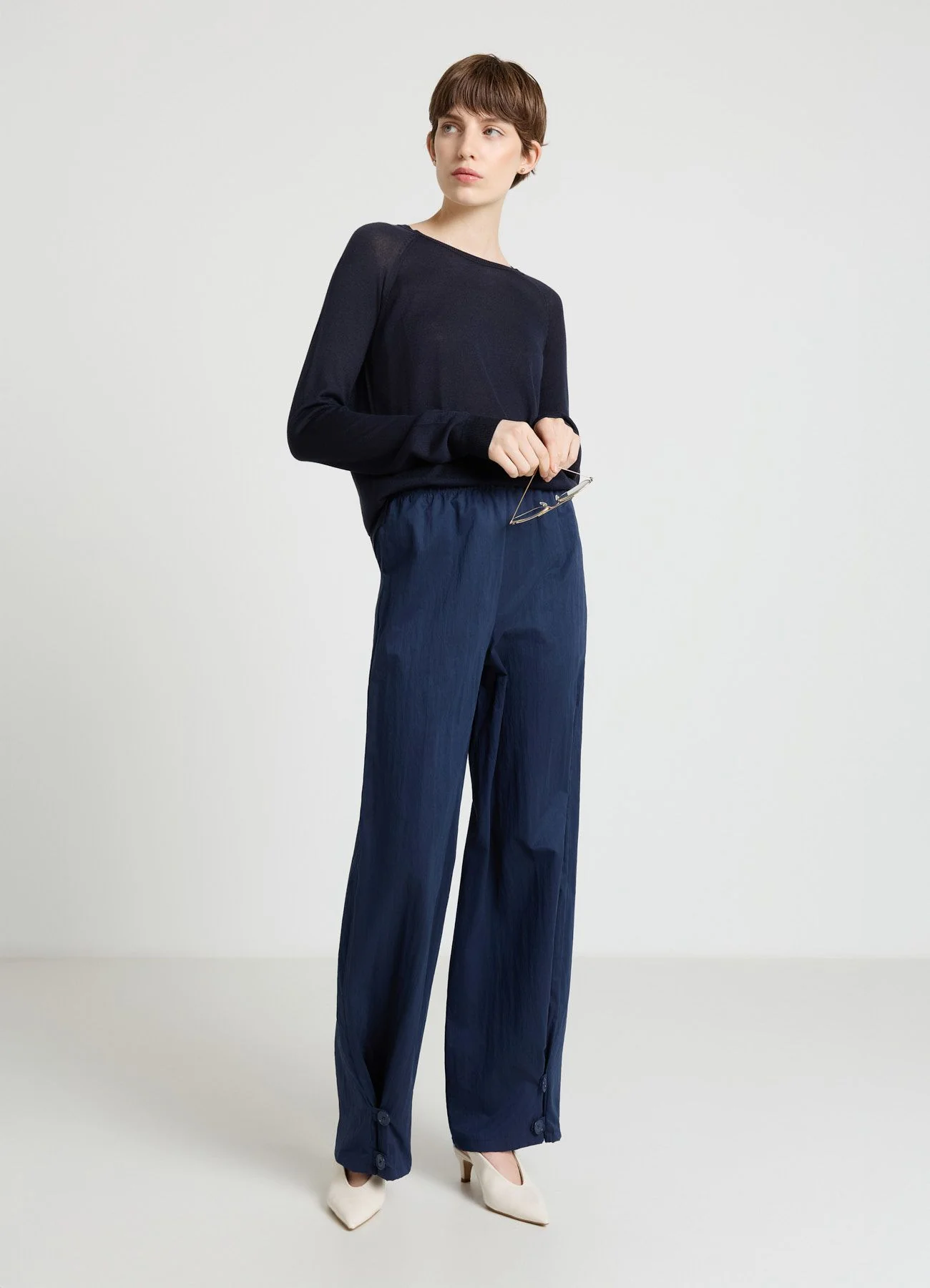 Pantaloni palazzo con elastico in vita - Image 3