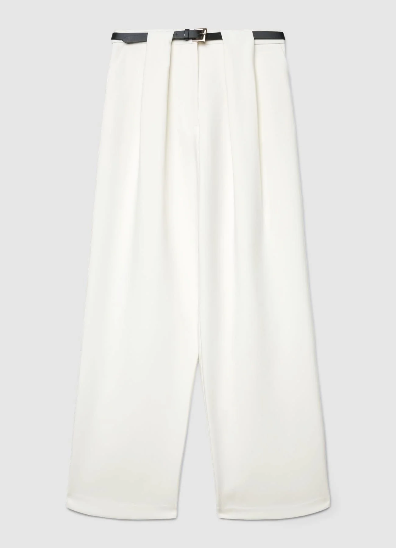 Pantaloni palazzo con pieghe e cintura - Image 6