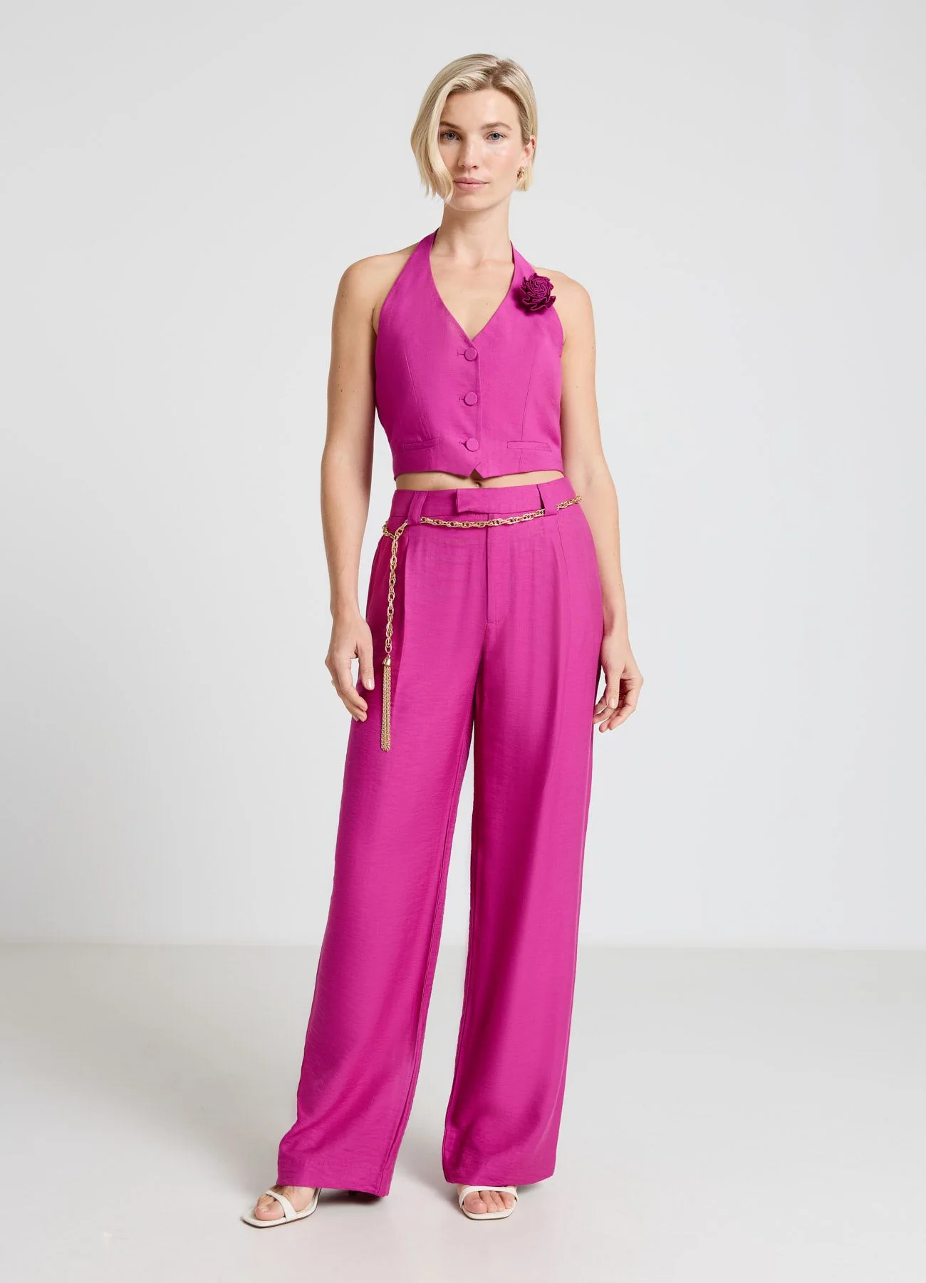 Pantaloni palazzo con pieghe - Image 3