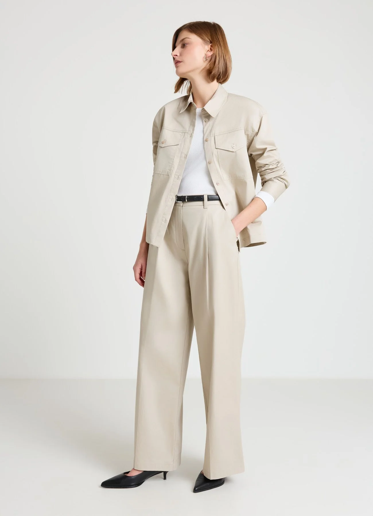 Pantaloni palazzo con pince - Image 2
