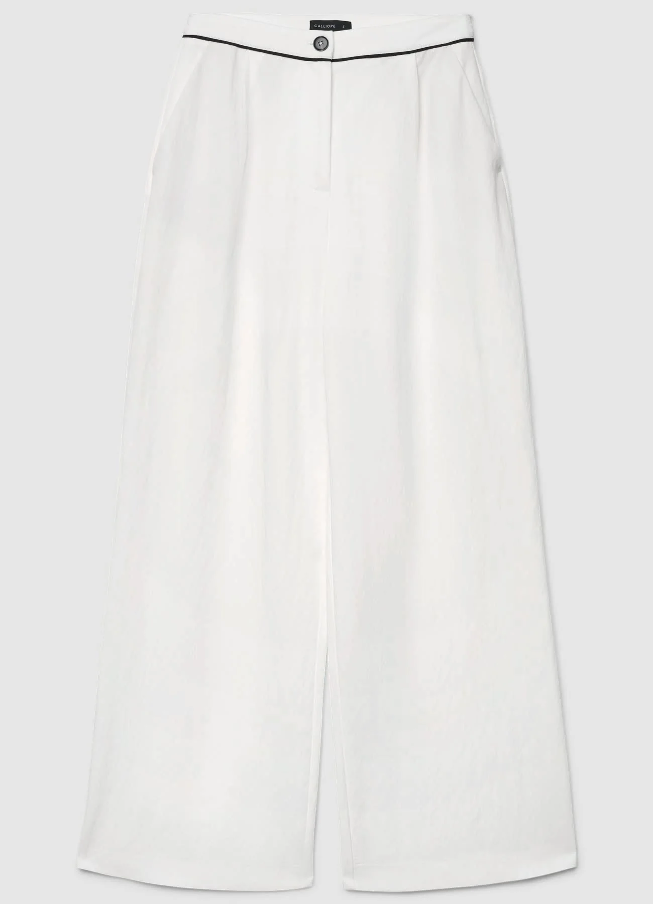 Pantaloni palazzo con pinces e piping - Image 6