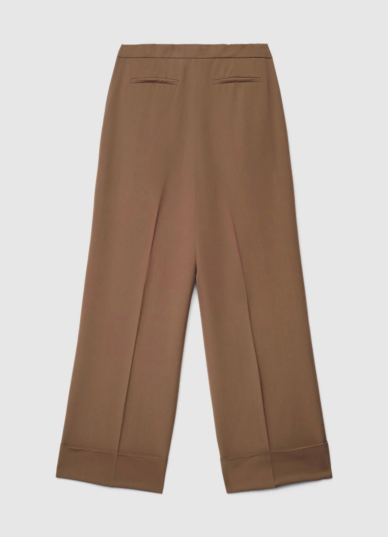 Pantaloni palazzo con risvolto e fascia in vita - Image 4