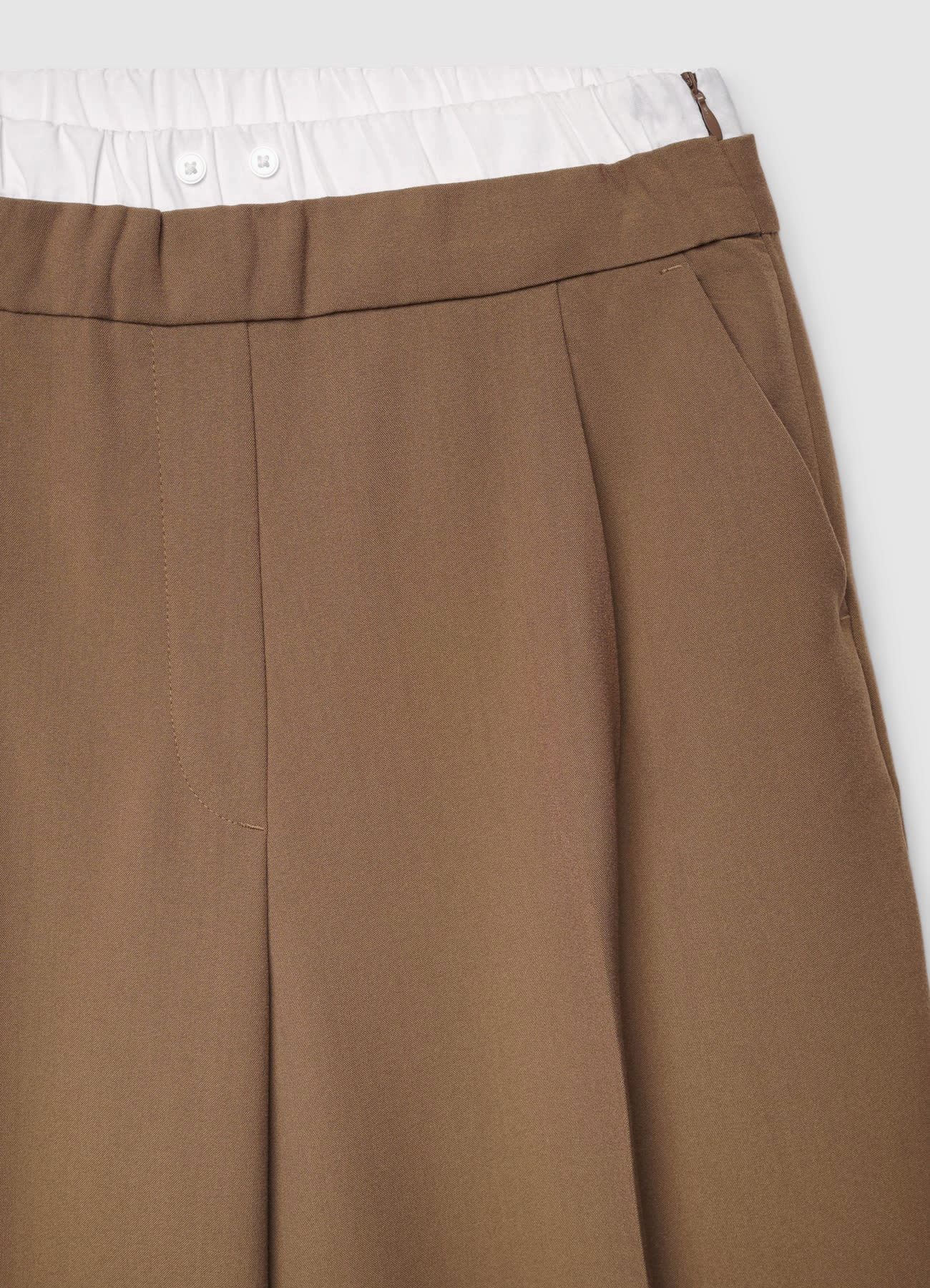 Pantaloni palazzo con risvolto e fascia in vita - Image 5