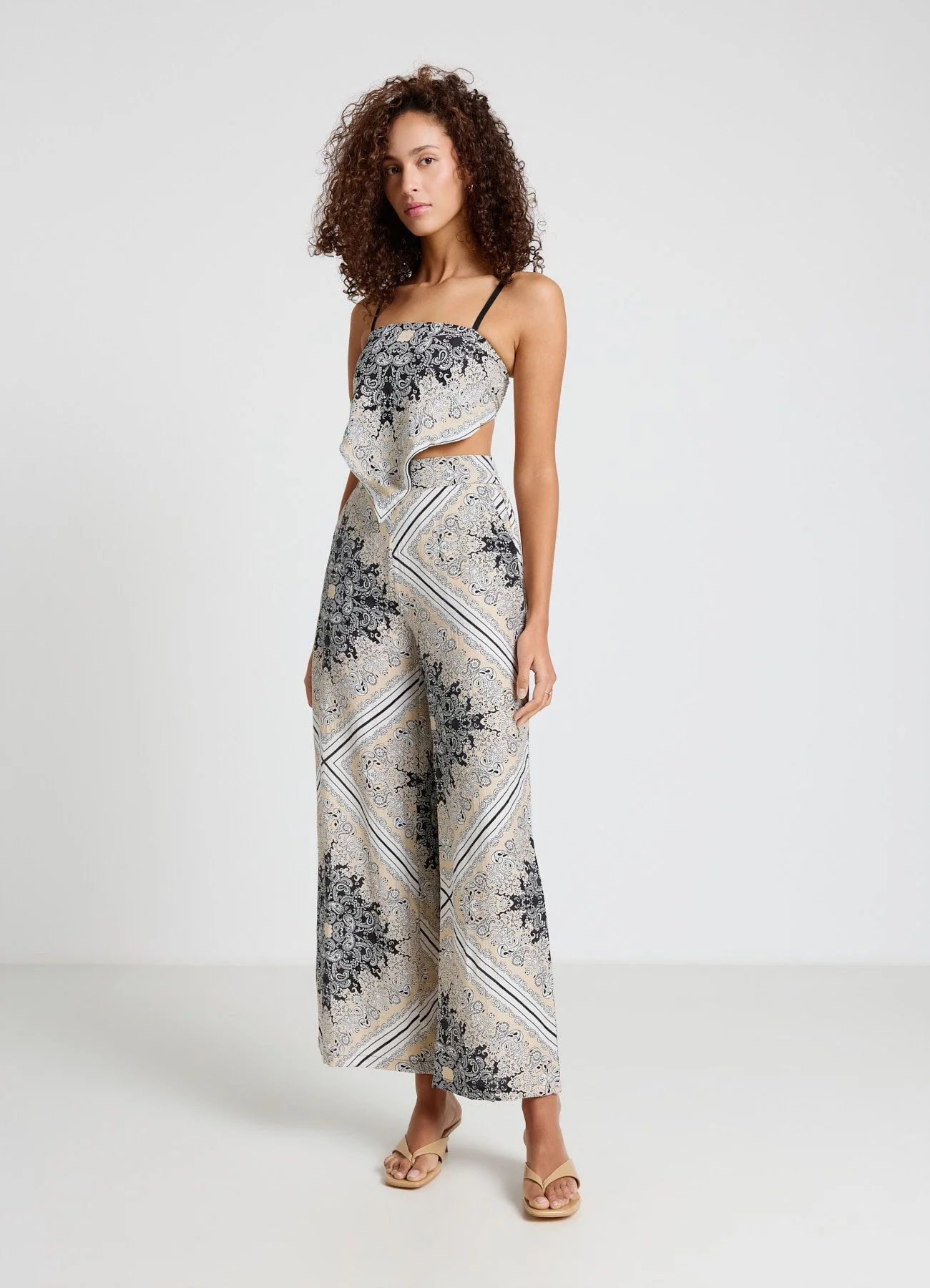Pantaloni palazzo con stampa bandana
