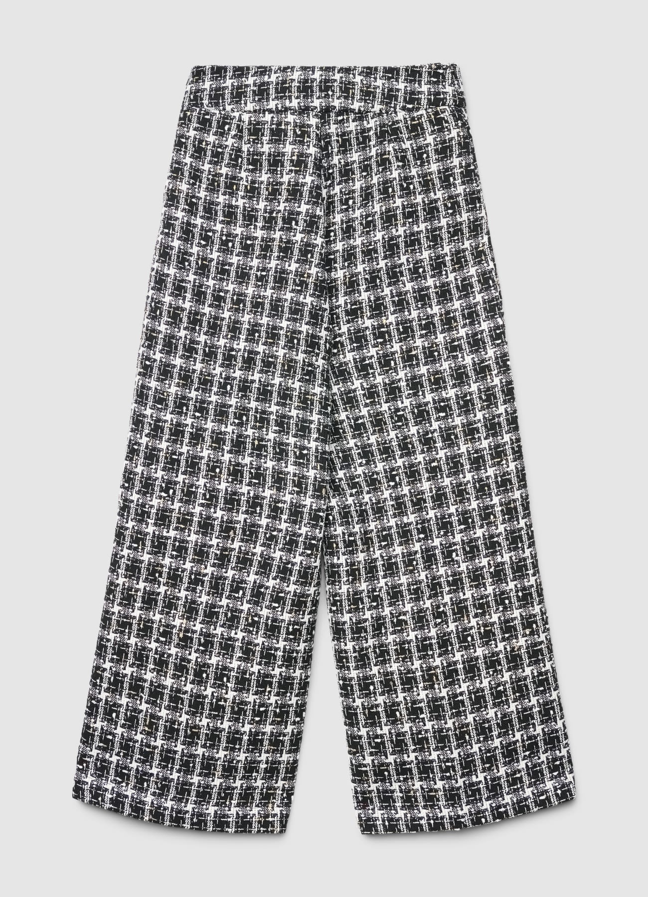 Pantaloni palazzo cropped in tweed - Image 5