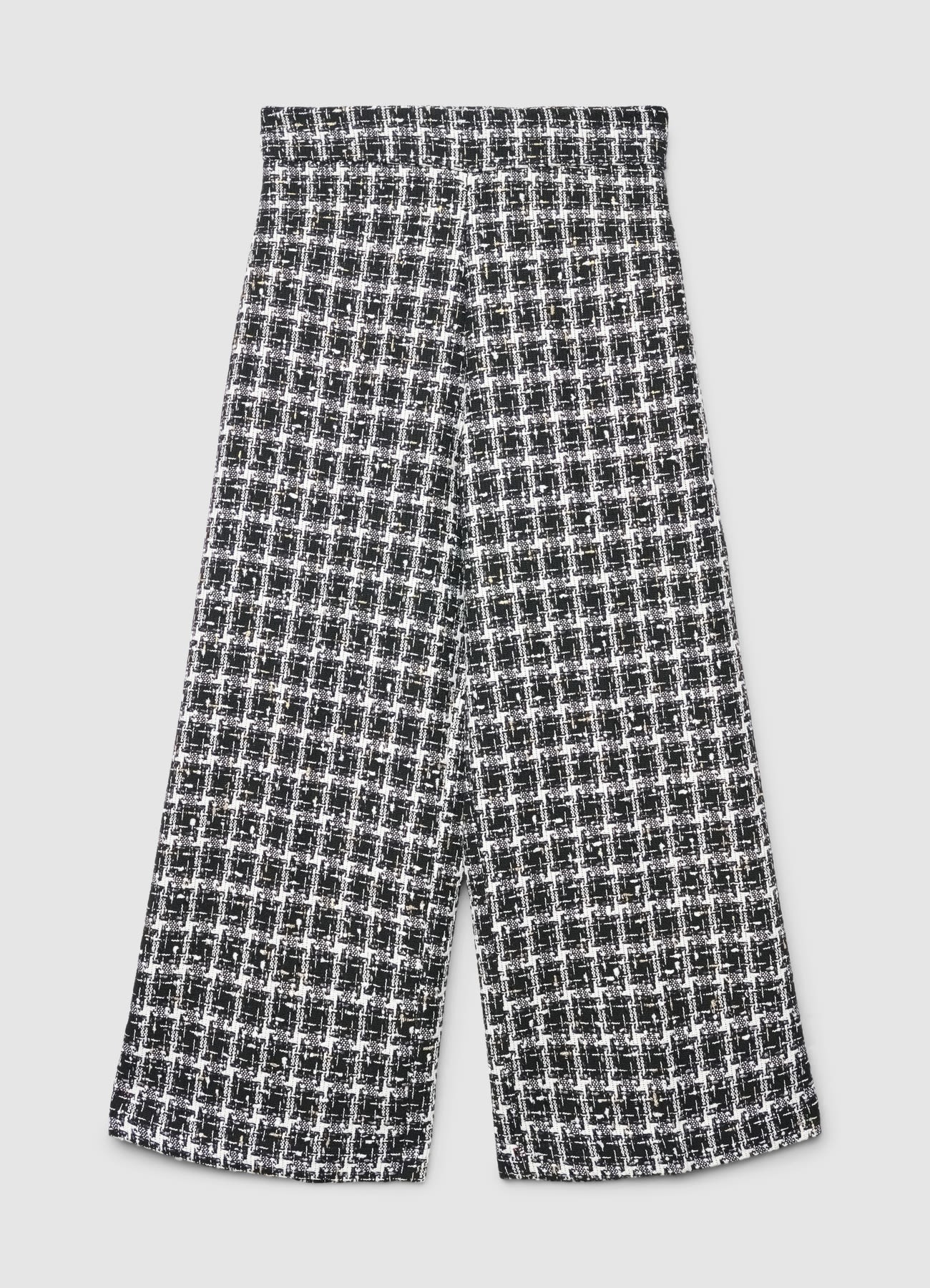 Pantaloni palazzo cropped in tweed - Image 6