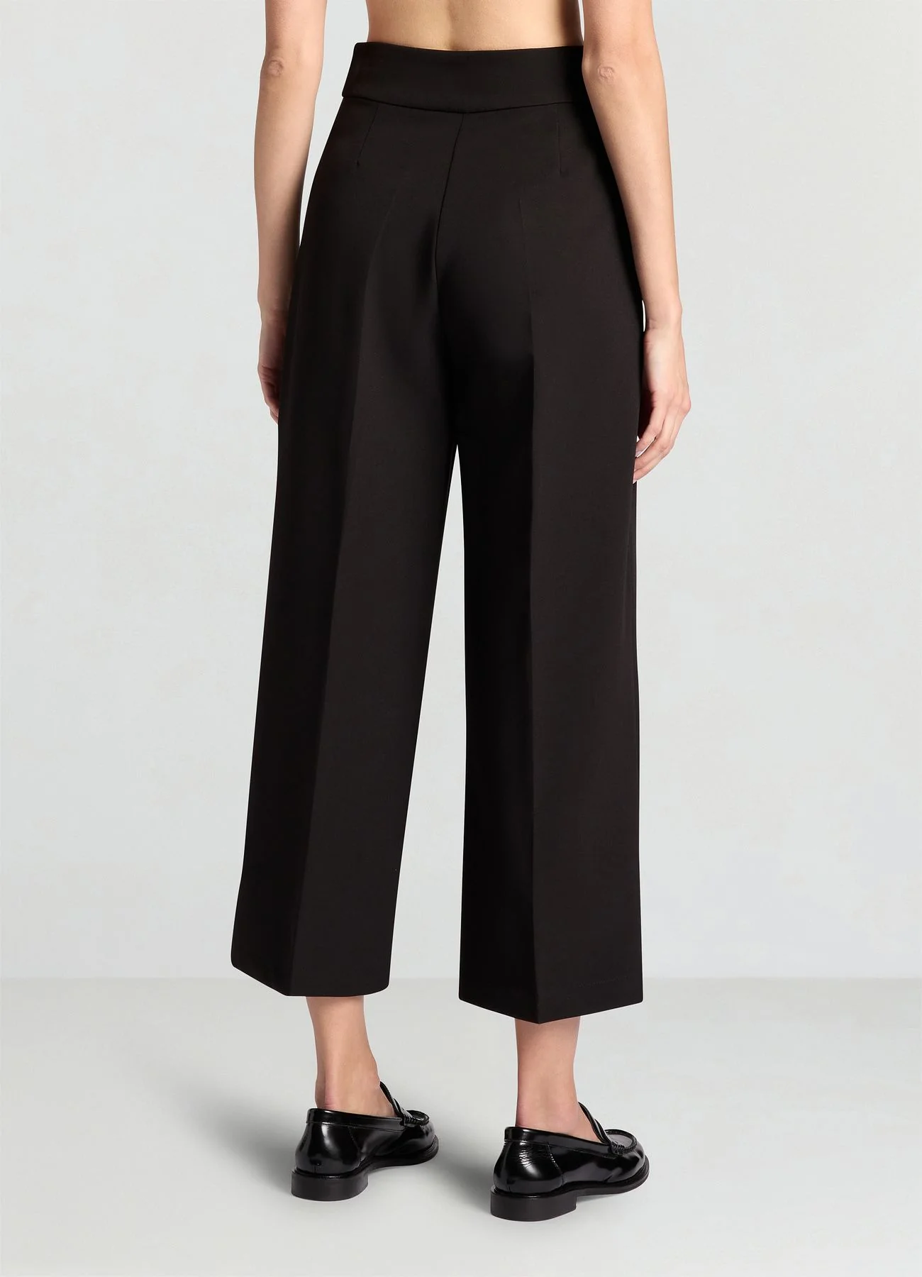 Pantaloni palazzo cropped tinta unita - Image 2