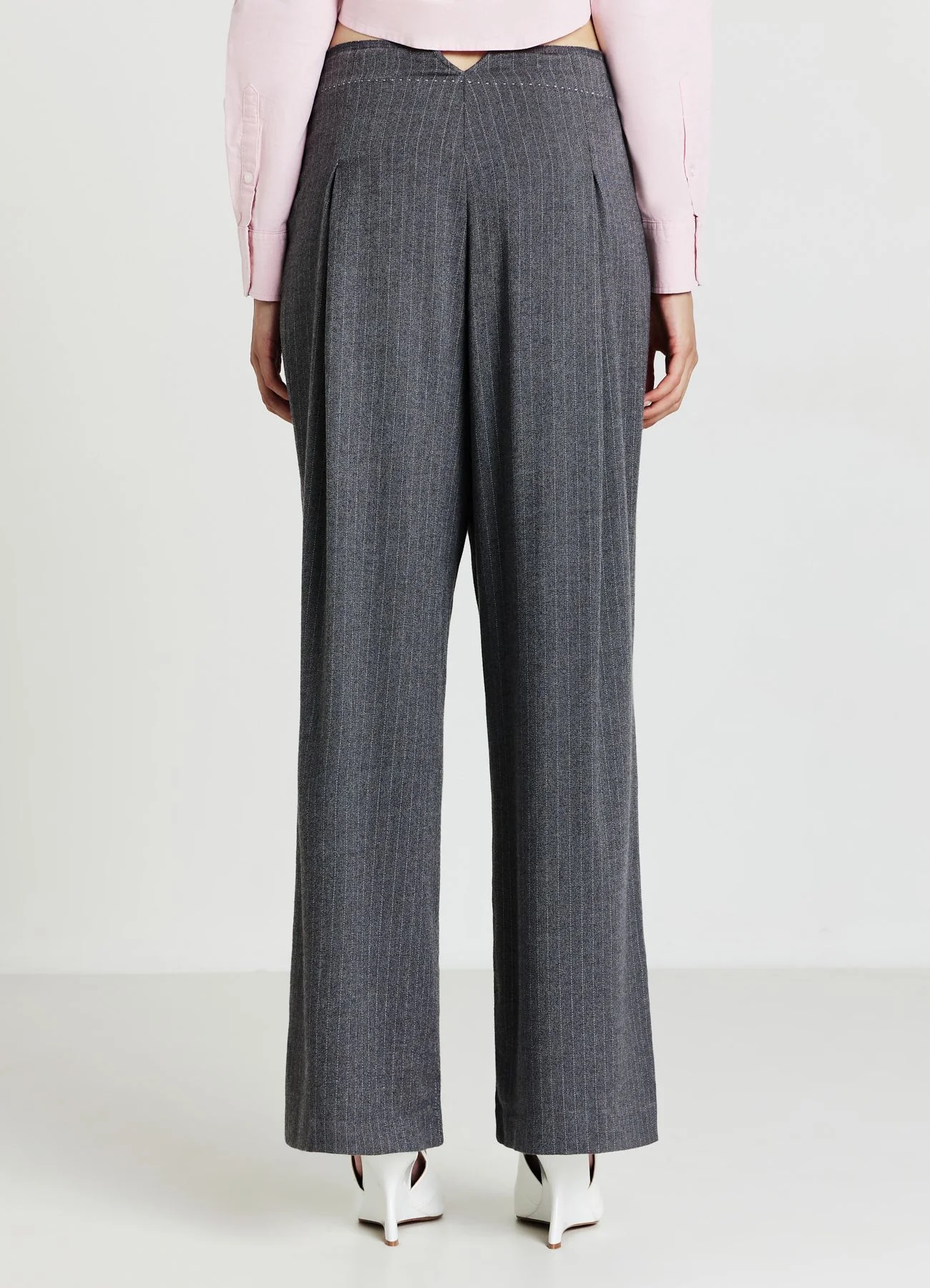 Pantaloni palazzo gessati - Image 2