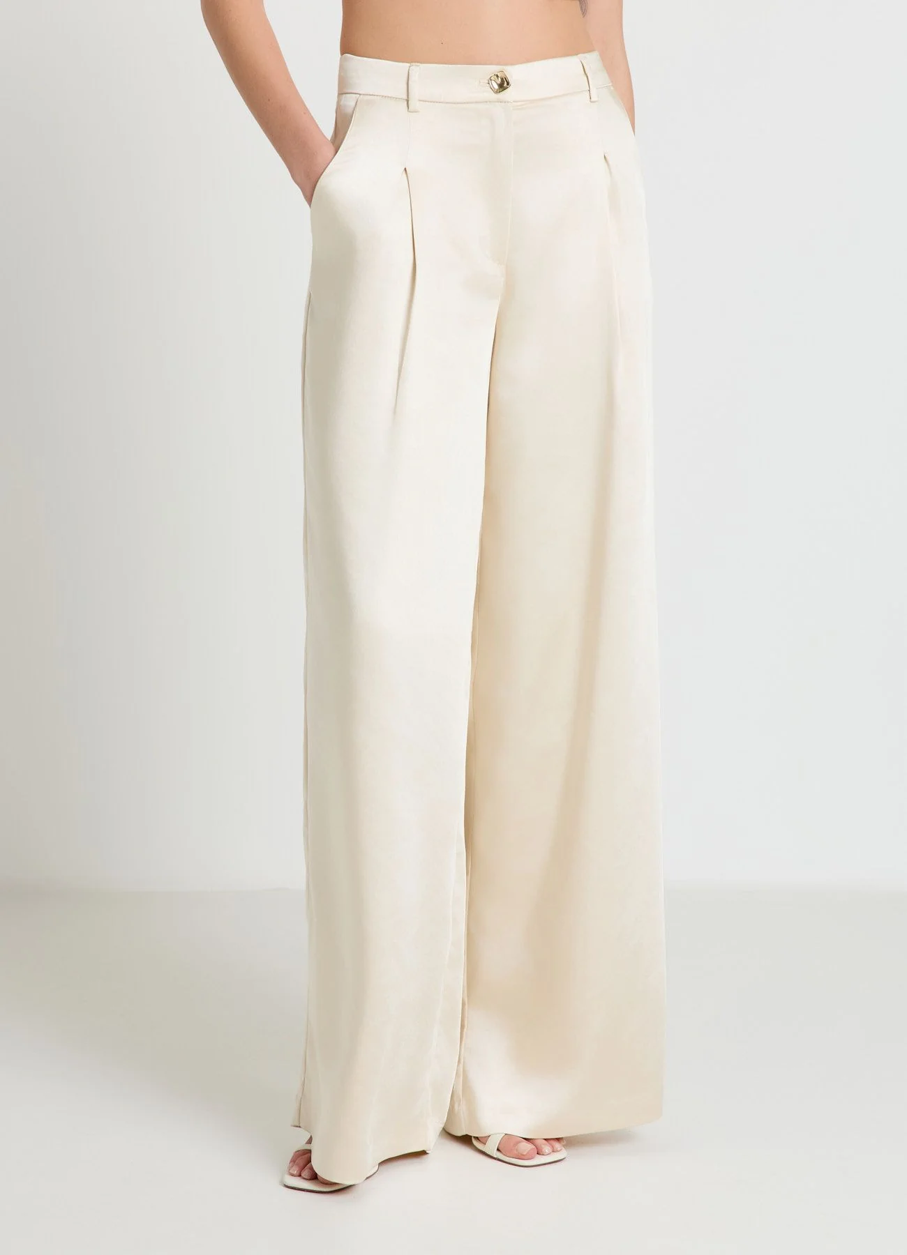 Pantaloni palazzo simil satin - Image 3