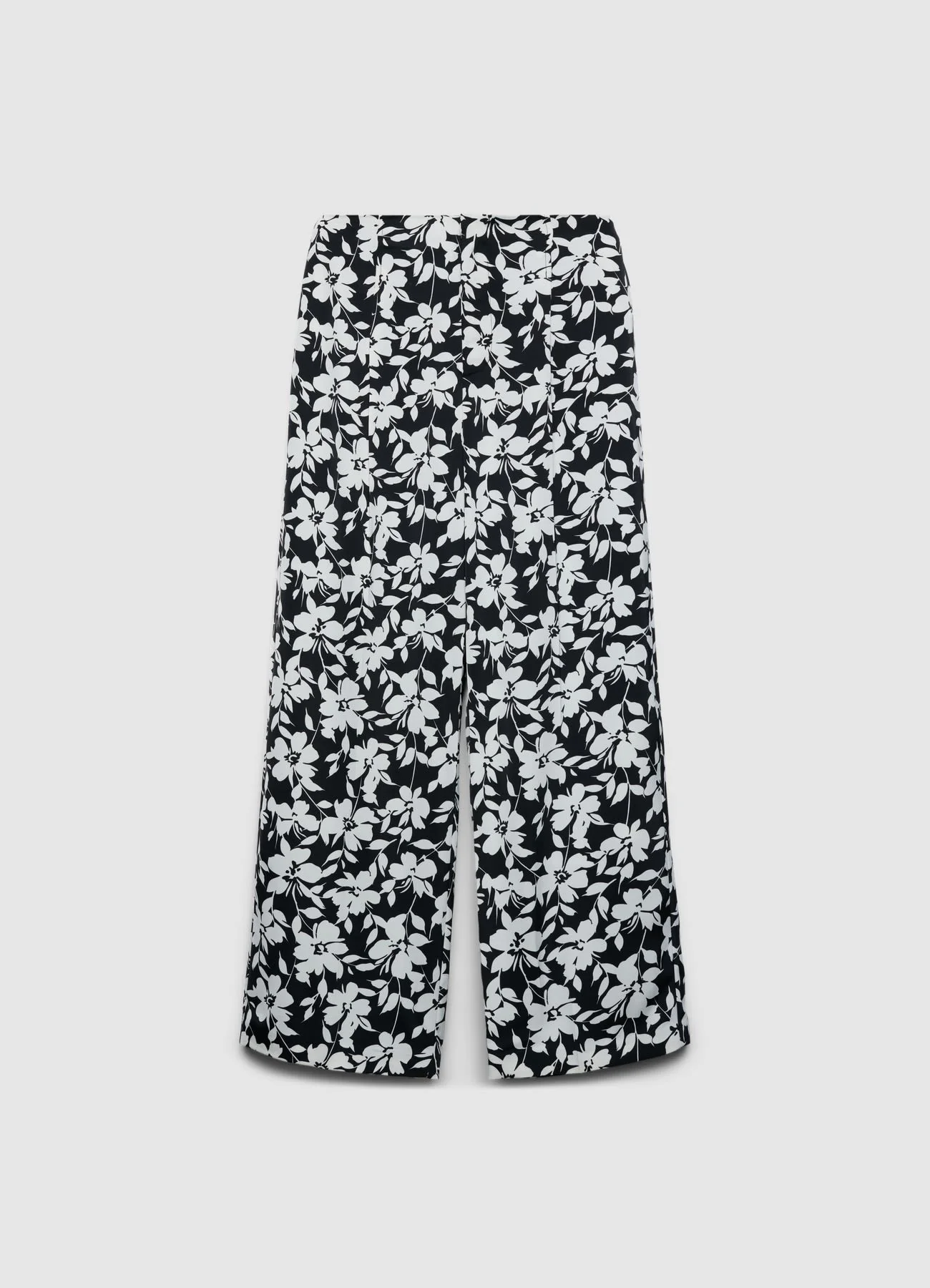 Pantaloni palazzo similsatin stampa fiori - Image 5
