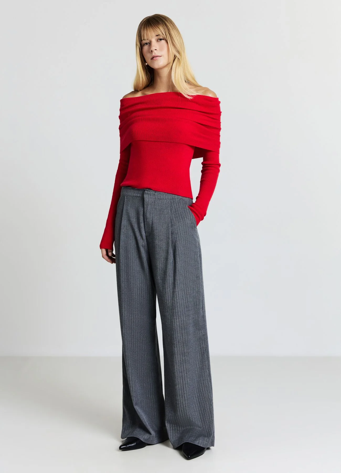 Pantaloni palazzo spigato - Image 2