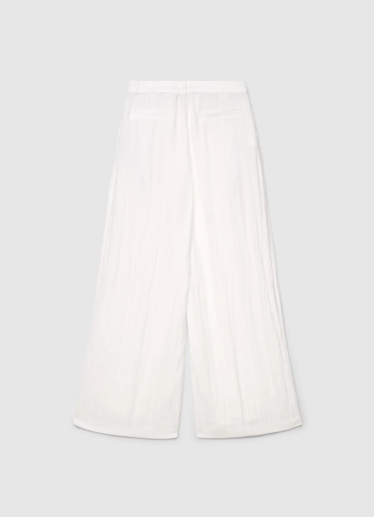 Pantaloni palazzo stropicciati a tinta unita - Image 4